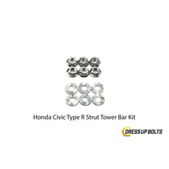 Dress Up Bolts Honda Civic Type R (2017-2019) Titanium Dress Up Bolt Strut Tower Bar Kit