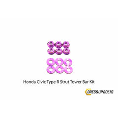 Dress Up Bolts Honda Civic Type R (2017-2019) Titanium Dress Up Bolt Strut Tower Bar Kit