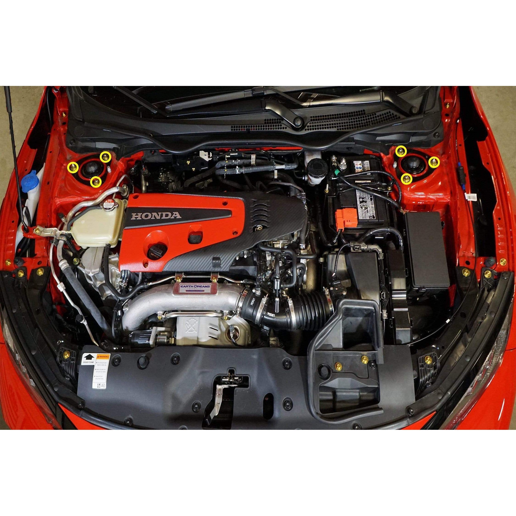 Dress Up Bolts Honda Civic Type R (2017-2019) Titanium Dress Up Bolt Strut Tower Bar Kit