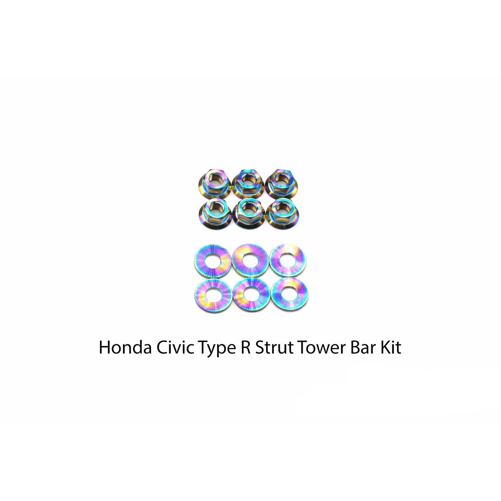 Dress Up Bolts Honda Civic Type R (2017-2019) Titanium Dress Up Bolt Strut Tower Bar Kit