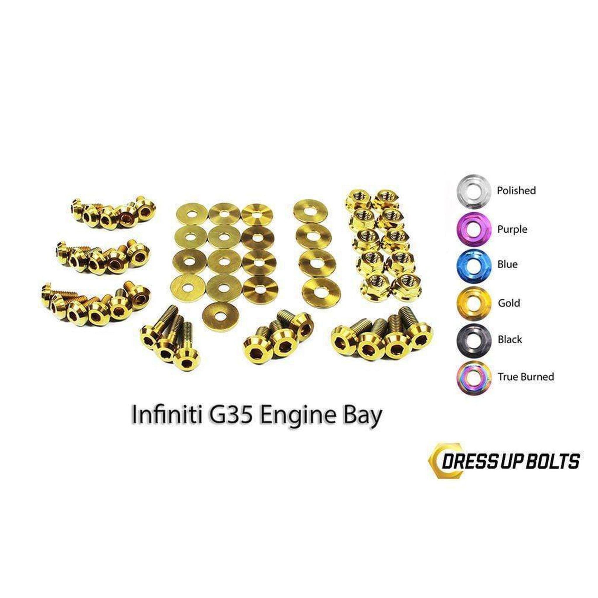 Dress Up Bolts Infiniti G35 Coupe and Sedan (2003-2007) V35 Titanium Engine Bay Kit