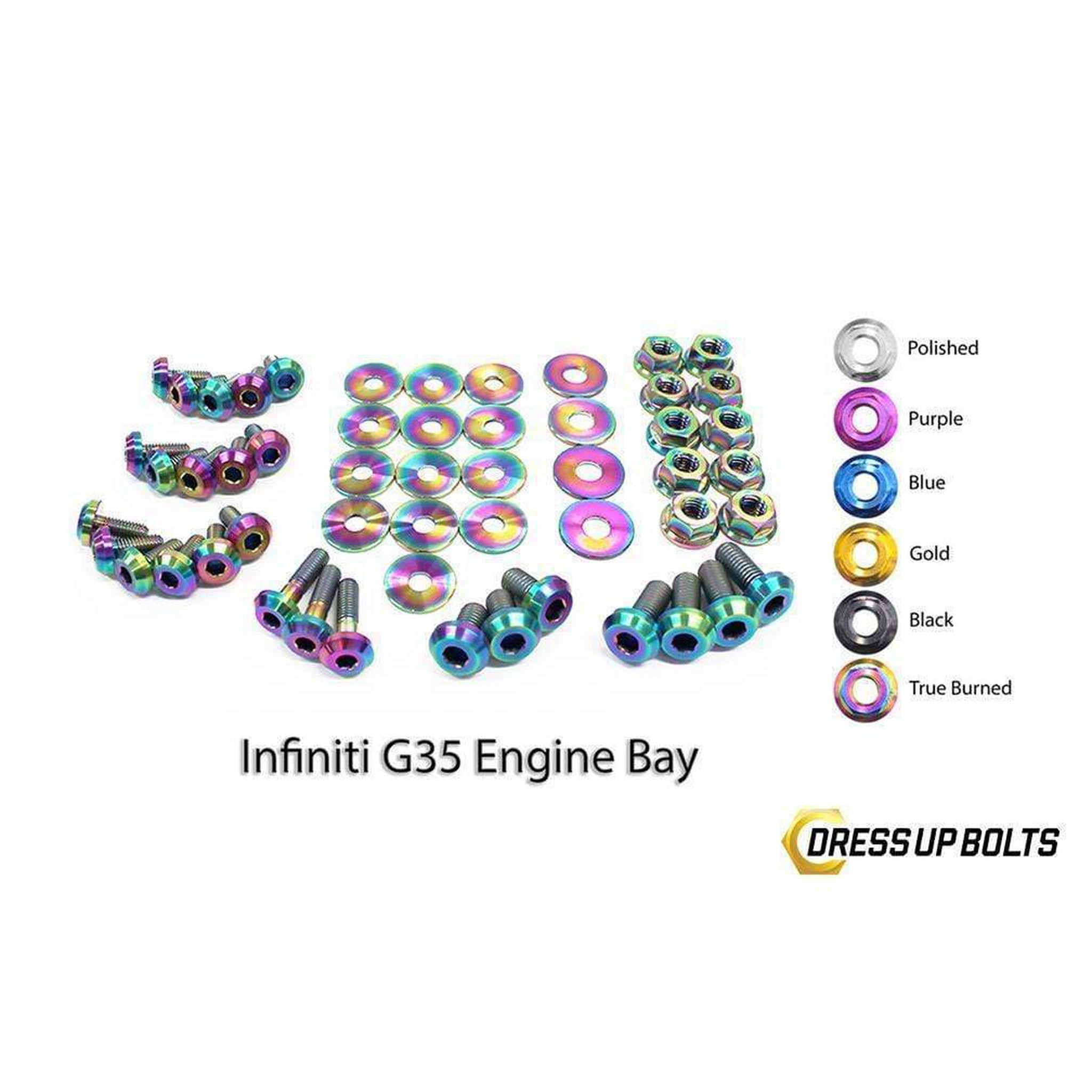Dress Up Bolts Infiniti G35 Coupe and Sedan (2003-2007) V35 Titanium Engine Bay Kit