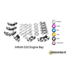 Dress Up Bolts Infiniti G35 Coupe and Sedan (2003-2007) V35 Titanium Engine Bay Kit