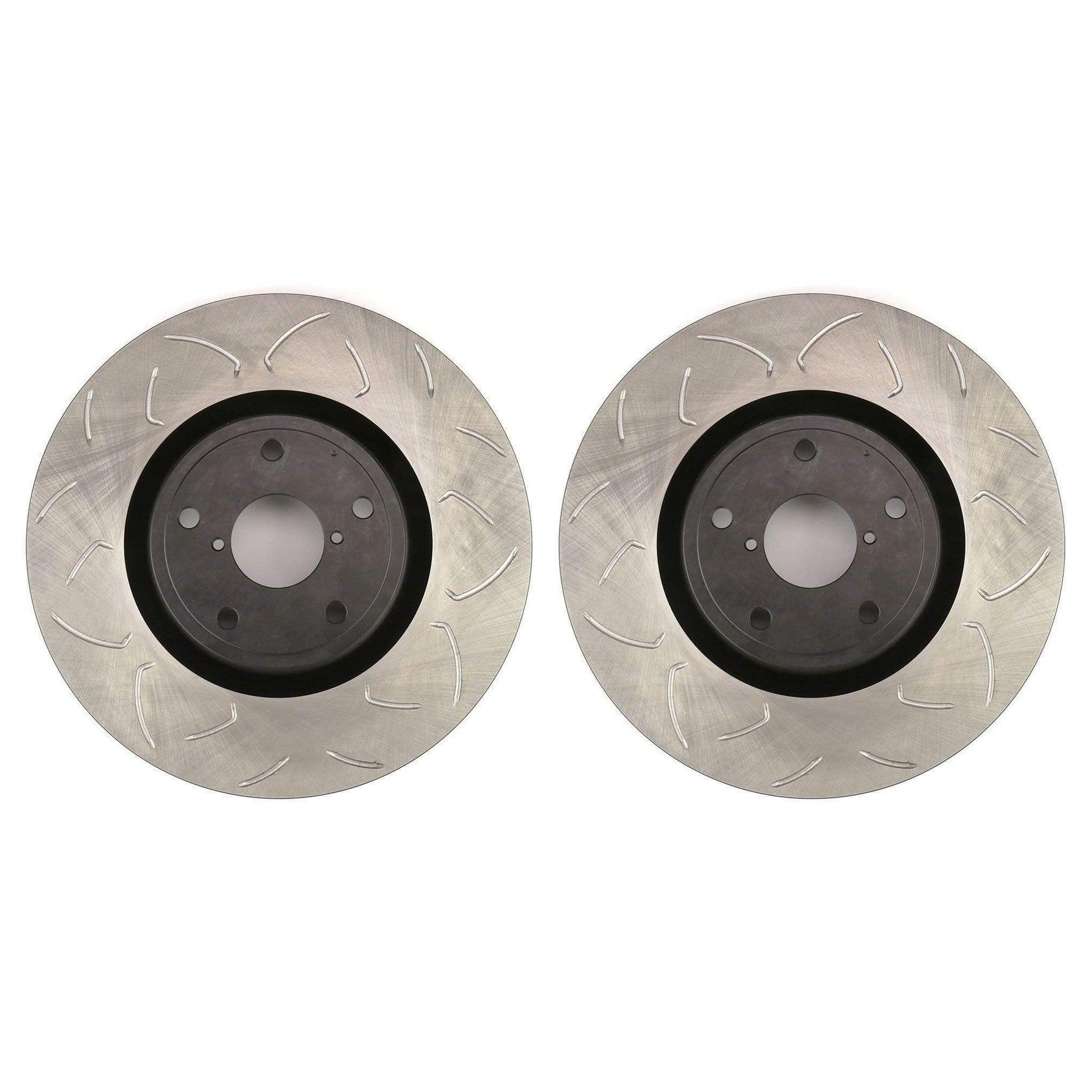 FactionFab Swept Slot Bi-Directional Brake Rotor Pair Front Subaru STI 2005-2017
