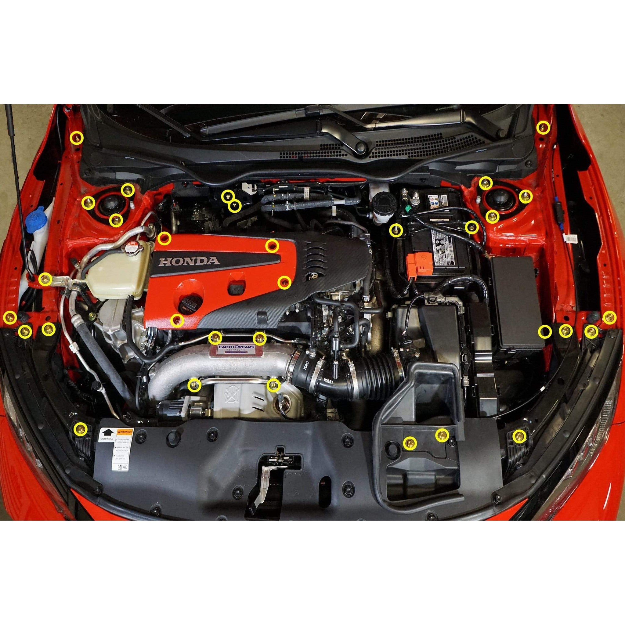 Fast Turn Fittings Honda Civic Type R (2017-2019) Titanium Fast Turn Fittings Full Engine Bay Kit