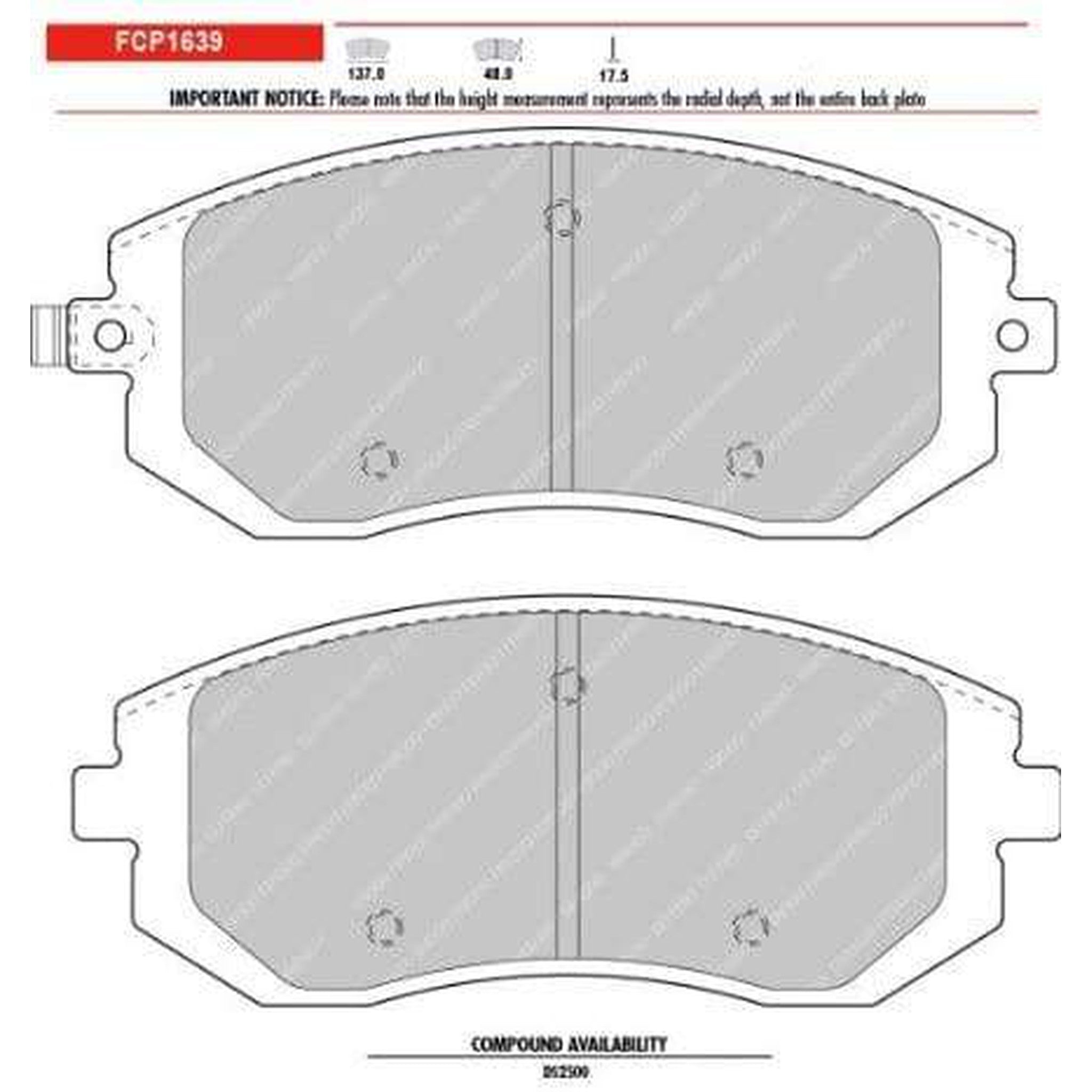 Ferodo DS2500 Front Brake Pads 2003-2005 Subaru WRX / 2008-2014 WRX