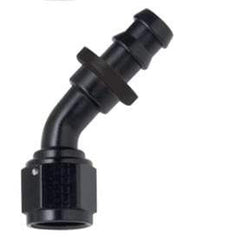 Fragola -6AN Push-Lite End 45 Degree - Black