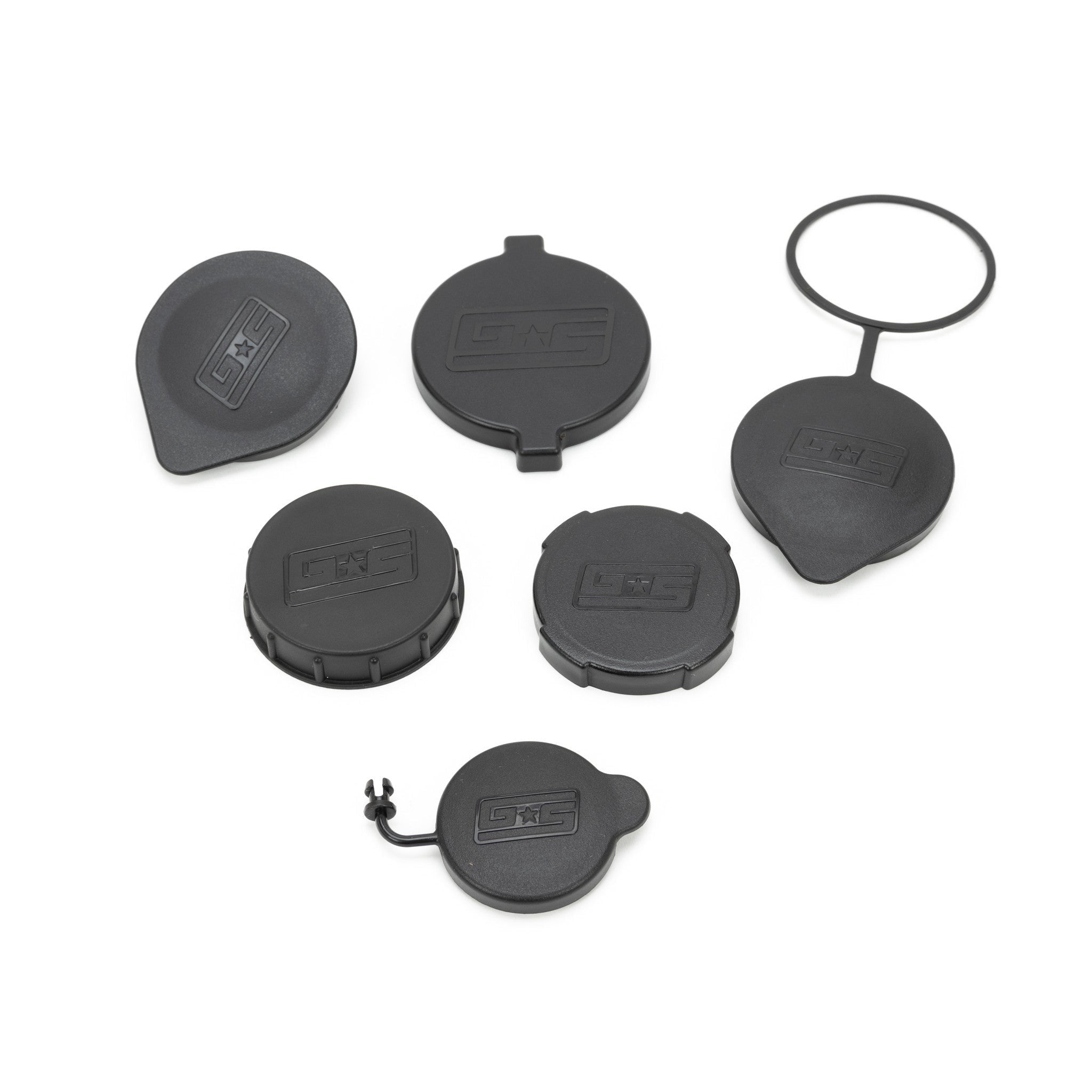 GrimmSpeed Engine Bay Reservoir Cap Set Black (Set of 6) WRX / STI 2002-2021 / Forester XT 2004-2008 / Legacy GT / Outback XT 2005-2009 | 120069