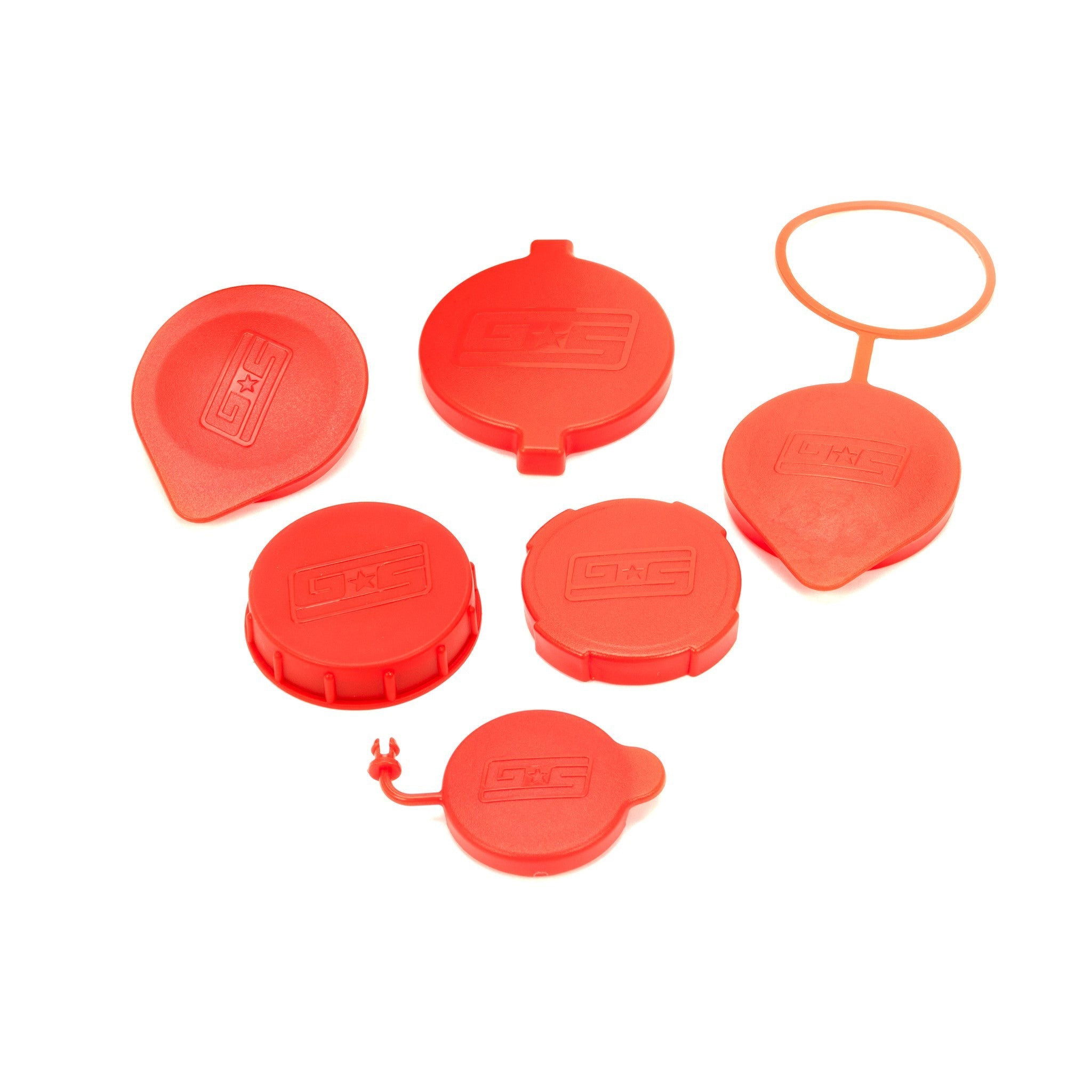 GrimmSpeed Engine Bay Reservoir Cap Set Red (Set of 6) WRX / STI 2002-2021 / Forester XT 2004-2008 / Legacy GT / Outback XT 2005-2009 | 120070