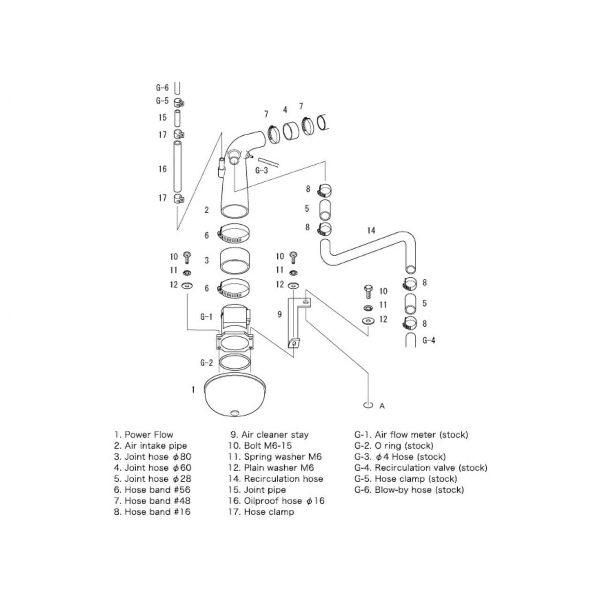 HKS Racing Suction Intake Kit Nissan Skyline R33 R34 1993-1998 RB25DET | 70020-AN104