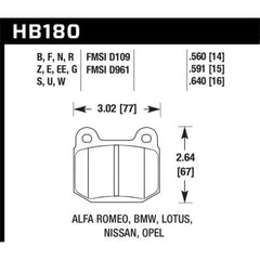 Hawk HP+ Rear Brake Pads Subaru STI 2004-2017 | HB180N.560