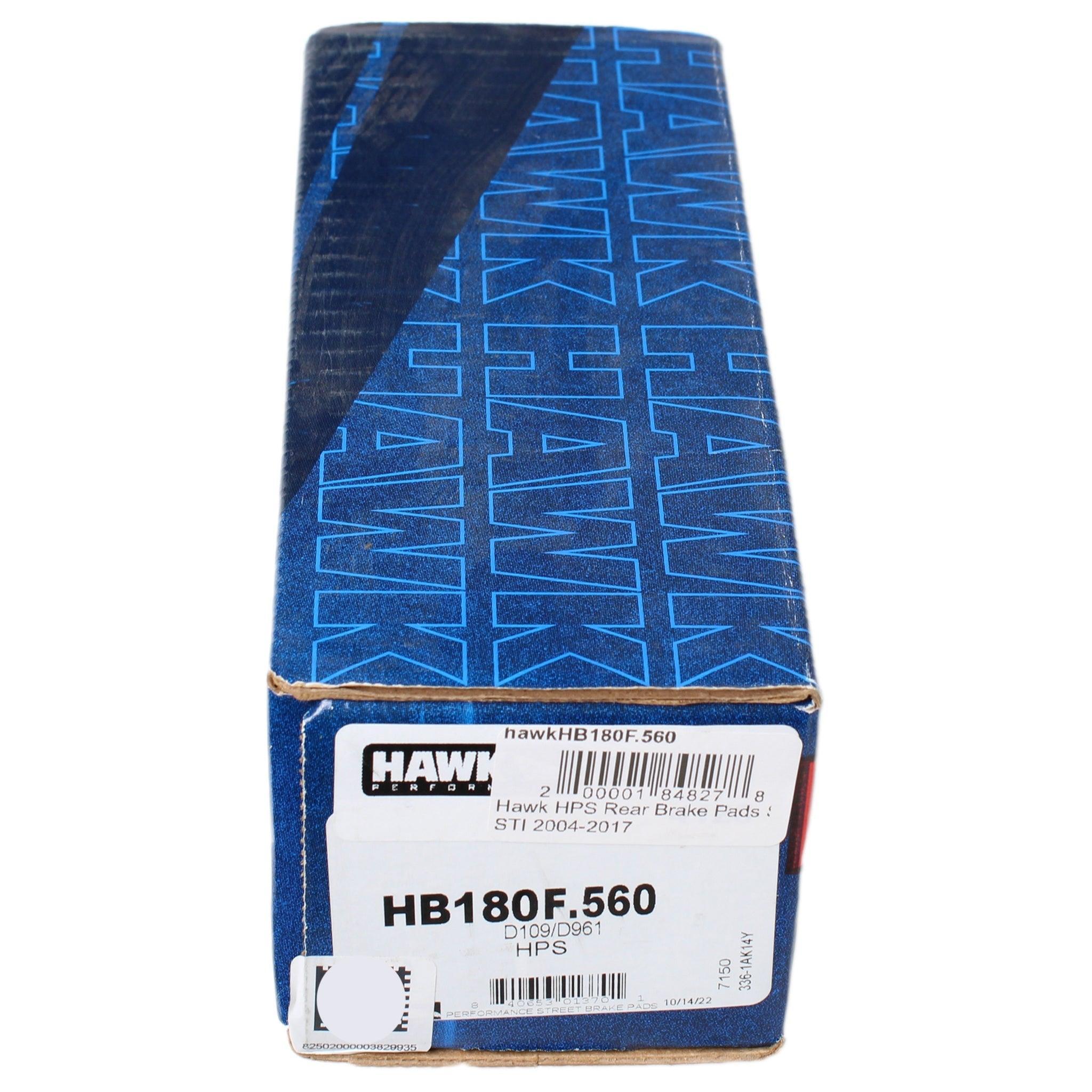 Hawk HPS Rear Brake Pads Subaru STI 2004-2017 | HB180F.560