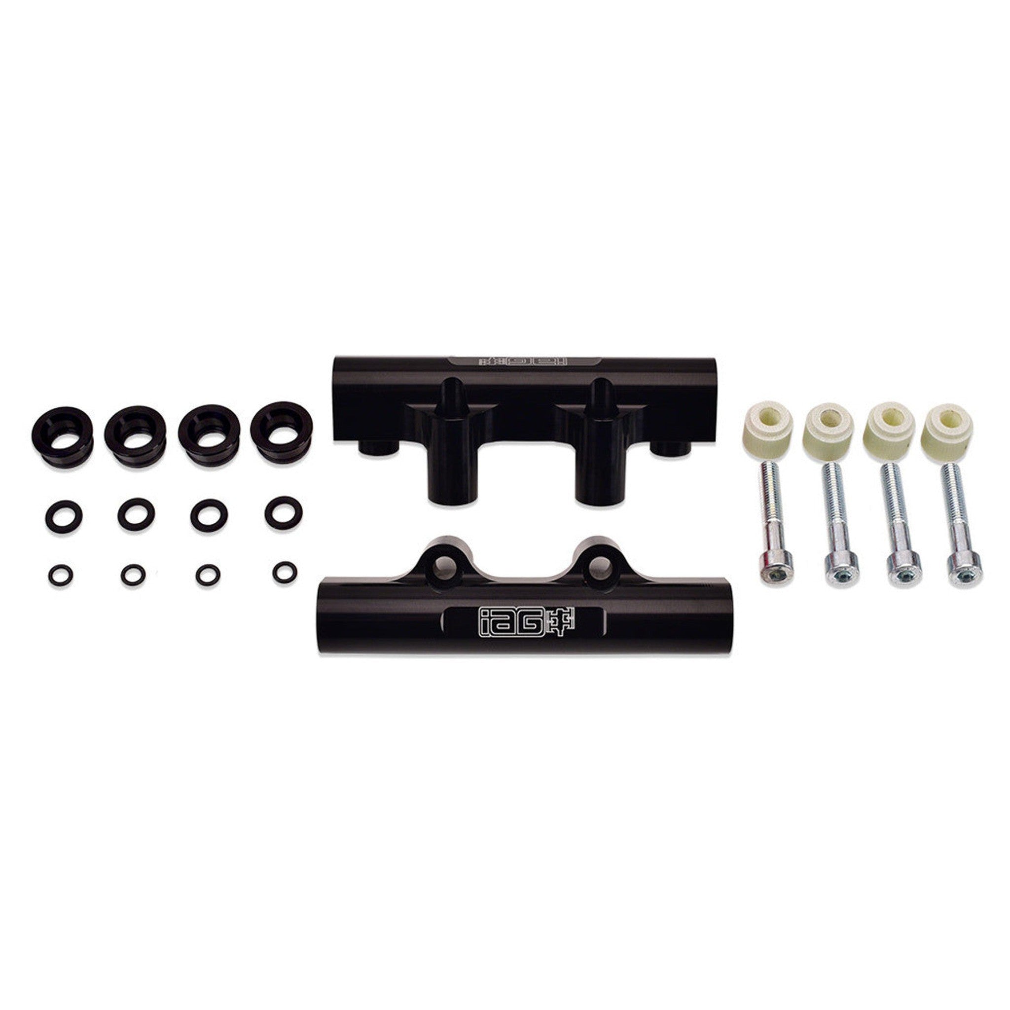 IAG Side Feed to Top Feed Fuel Rail Conversion Kit Subaru STI 2004-2006 - Black | IAG-AFD-2132BK