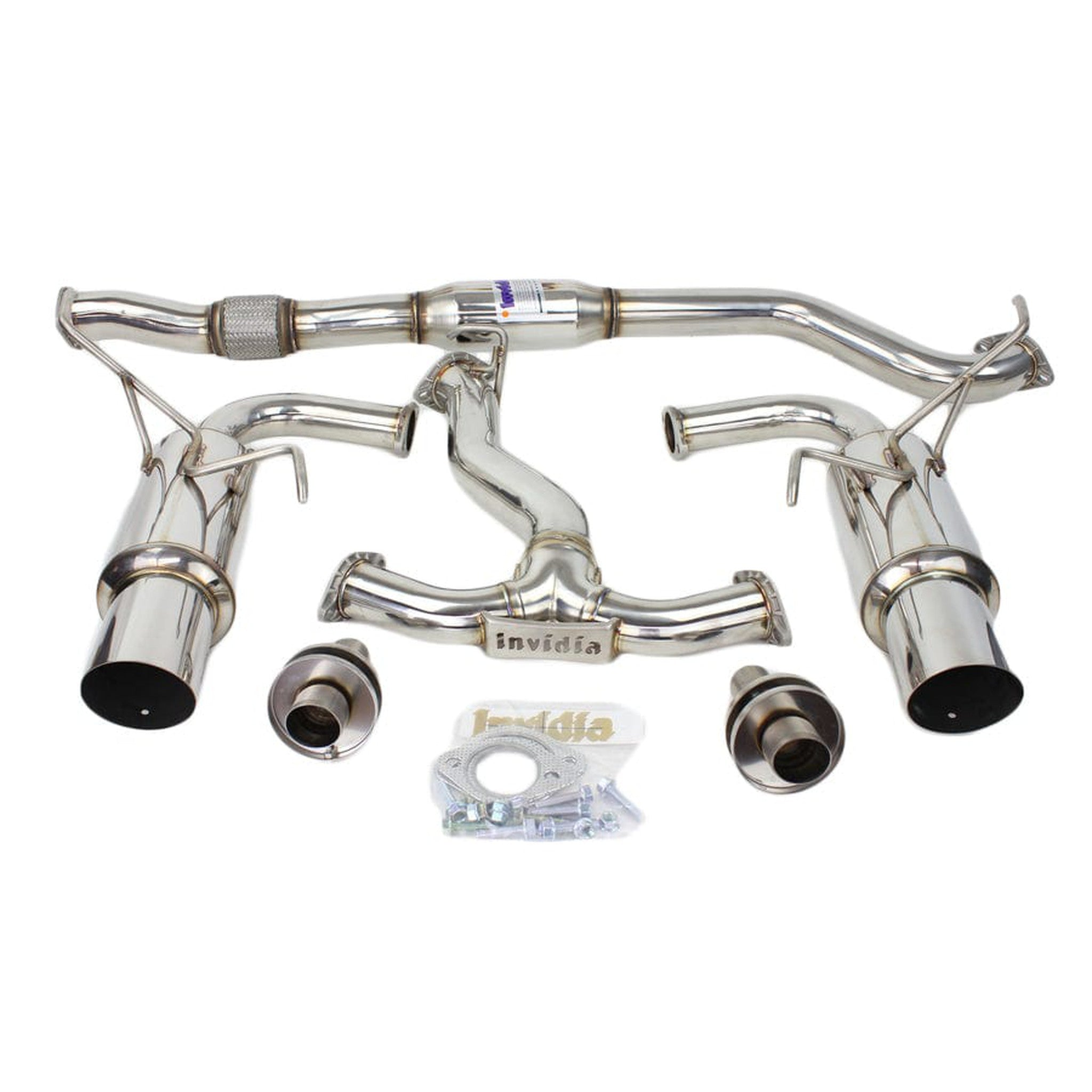 Invidia 15-21 Subaru WRX / STI N1 Twin Outlet Single Layer Tip SS Cat Back Exhaust | HS15STIGTP