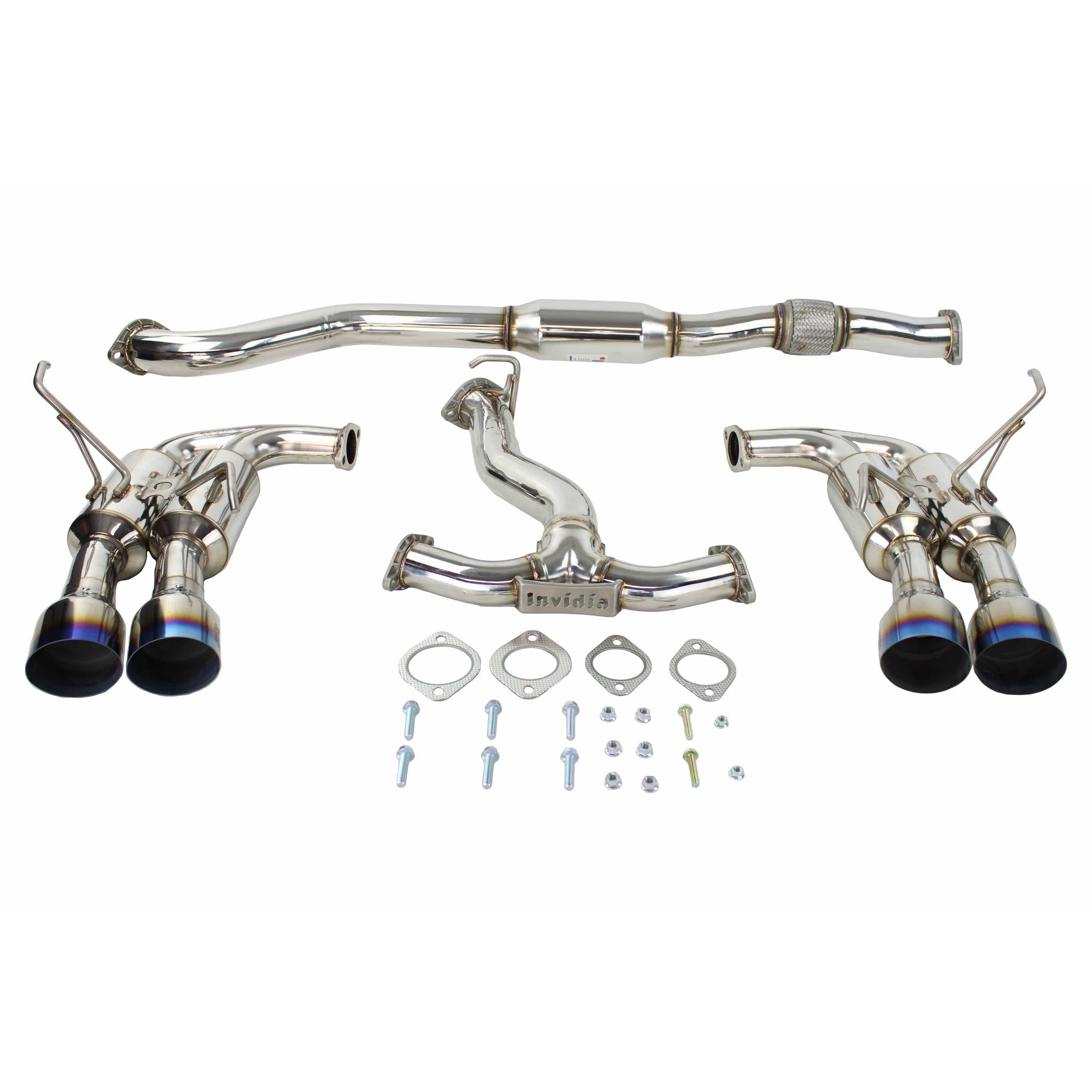 Invidia R400 Gemini Single Layer Quad Titanium Tip Cat Back Exhaust Subaru WRX / STI 2015-2021 | HS15STIGM4ST