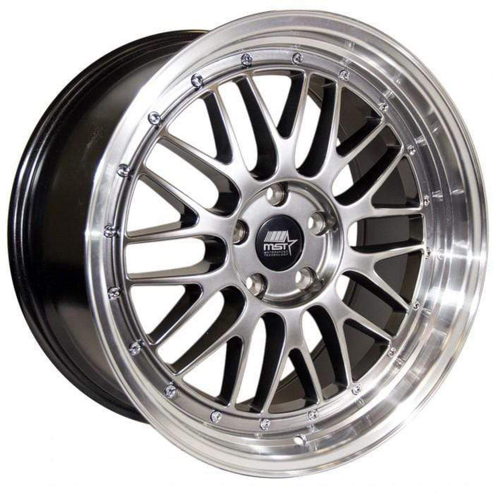 MST LeMan Wheel 19x8.5 35mm 5x114.3 73.1 Hyper Black w/Machined Lip | MST-23-98565-35-HBLL