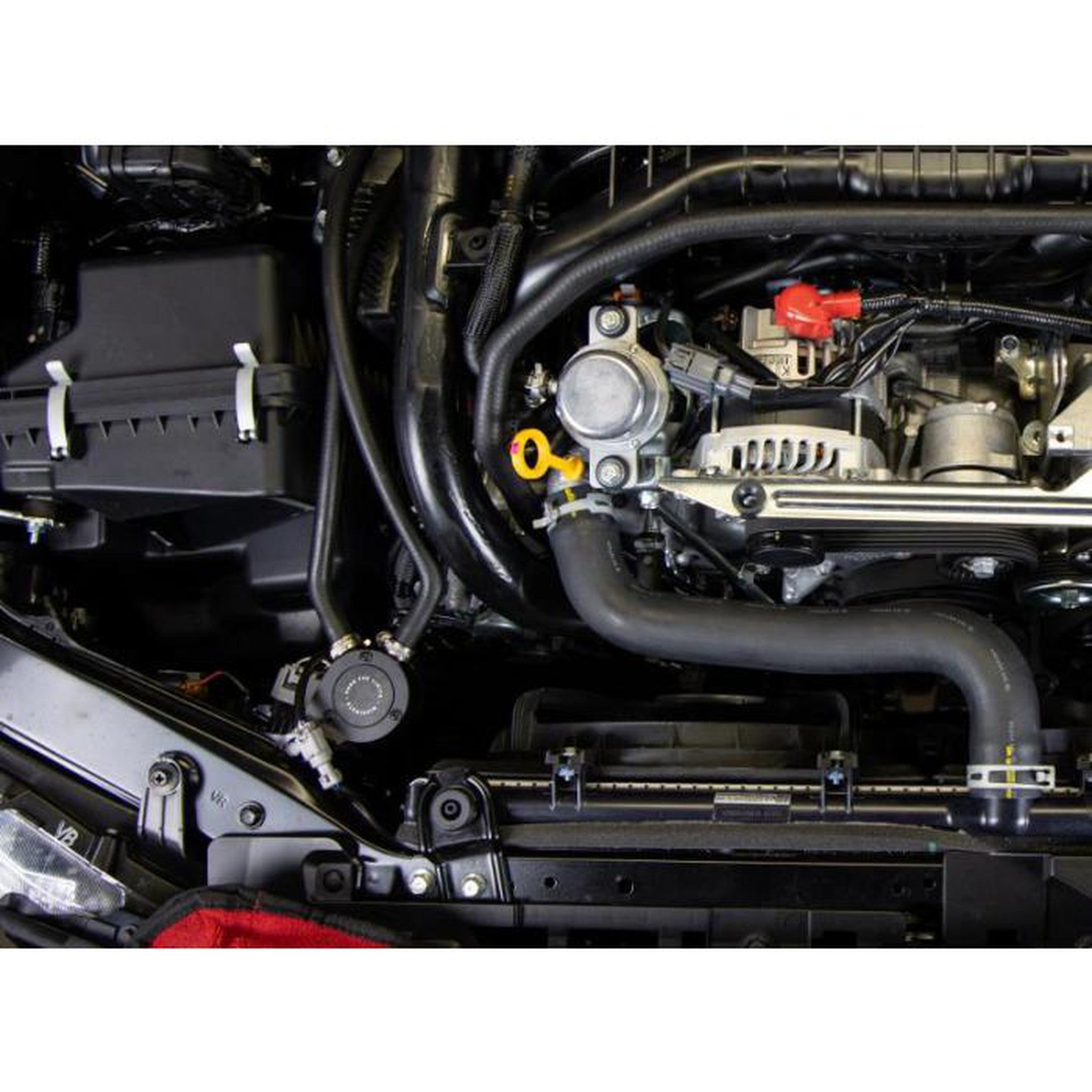 Mishimoto PVS Side Baffled Oil Catch Can Kit Black Subaru WRX 2015-2021 | MMBCC-WRX-15PBE