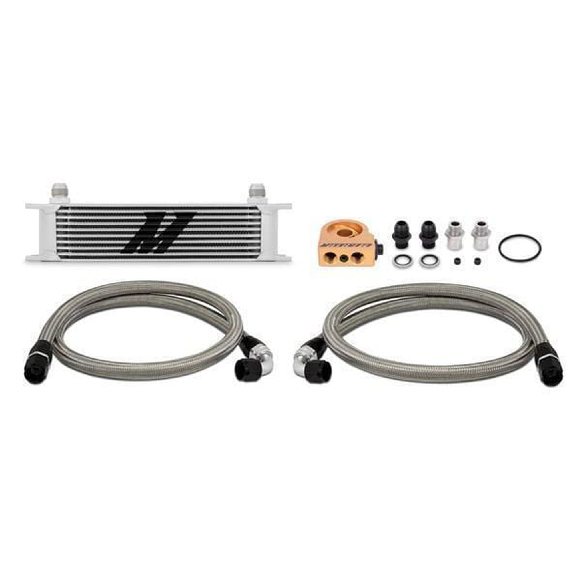 Mishimoto Thermostatic 10 Row Oil Cooler Kit Silver | MMOC-UT