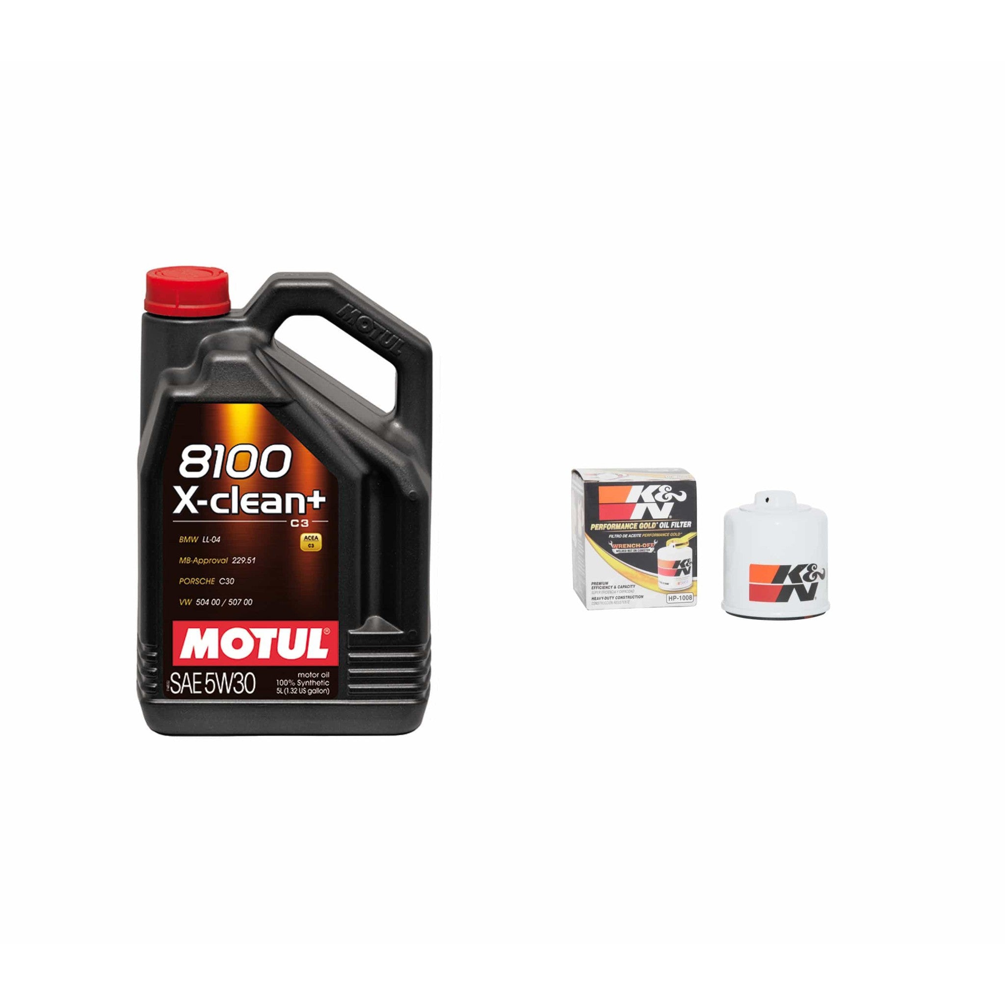 Motul/K&N 8100 5W30 X-CLEAN Plus Oil Change Kit WRX 2002-2014 / STI 2004-2021