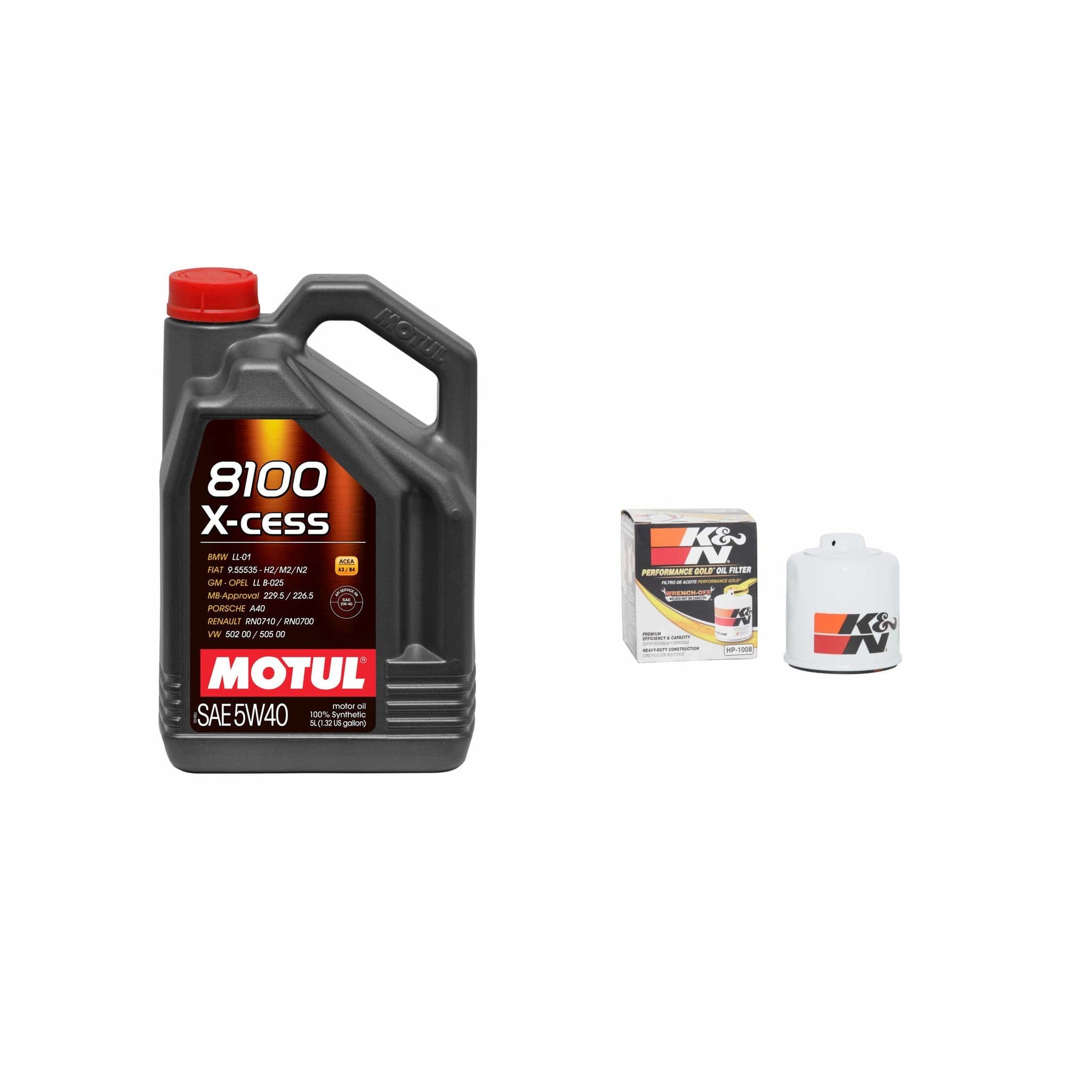 Motul/K&N 8100 5w40 X-CESS Gen2 Oil Change Kit Subaru WRX 2002-2014 / STI 2004-2021