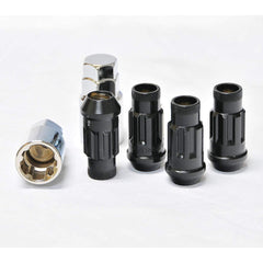 Muteki SR48 Open End Locking Lug Nut 12x1.25 48mm Set of 4 Black | 32901B