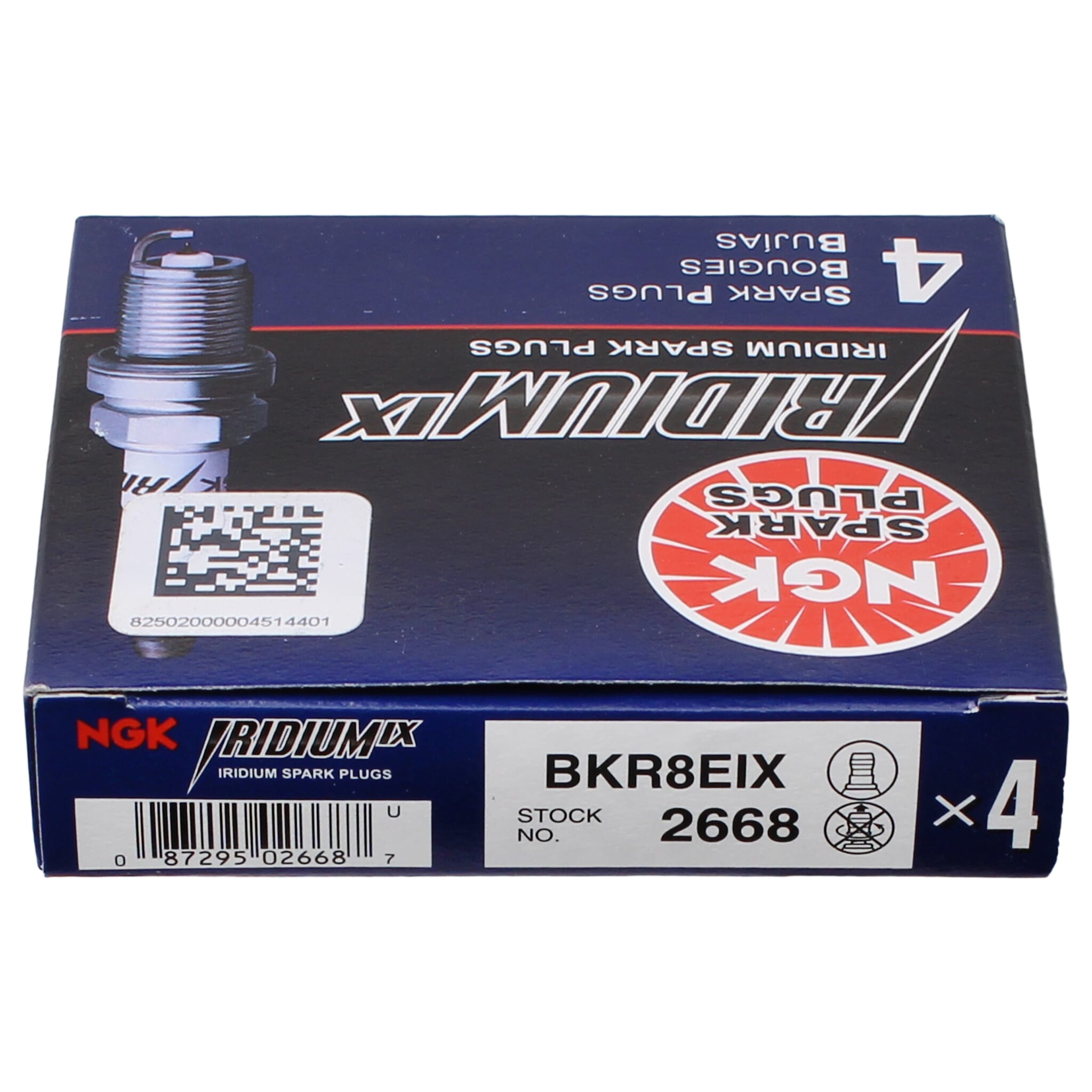 NGK (BKR8EIX) Iridium Spark Plugs Two Steps Colder Iridium Subaru WRX 2002-2005 (Qty 4) | 2668
