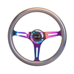 NRG Classic Chameleon Wood Grain w/ NeoChrome Center Steering Wheel | ST-015MC-CN