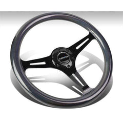 NRG Classic Wood Grain Steering Wheel (350mm) Chameleon/Pearlescent Paint Grip w/Blk 3-Spoke | ST-015BC-CN