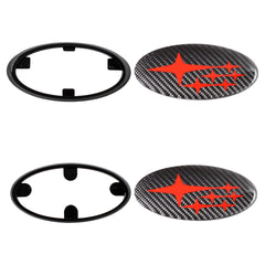 Noble Carbon Fiber Front and Rear Emblems Subaru WRX / STI 2015-2021 - Red Stars
