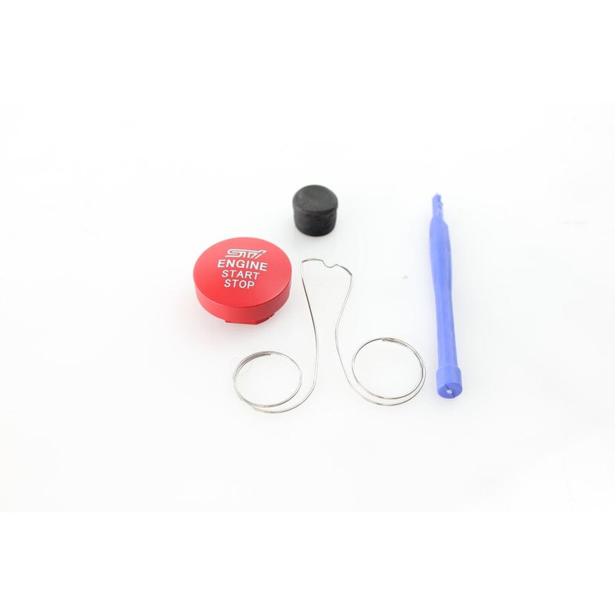 Noble Essentials Race Red "STI" Push to Start Cover w/o Hole 2013-2026 Subaru BRZ / Toyota 86 / GR86