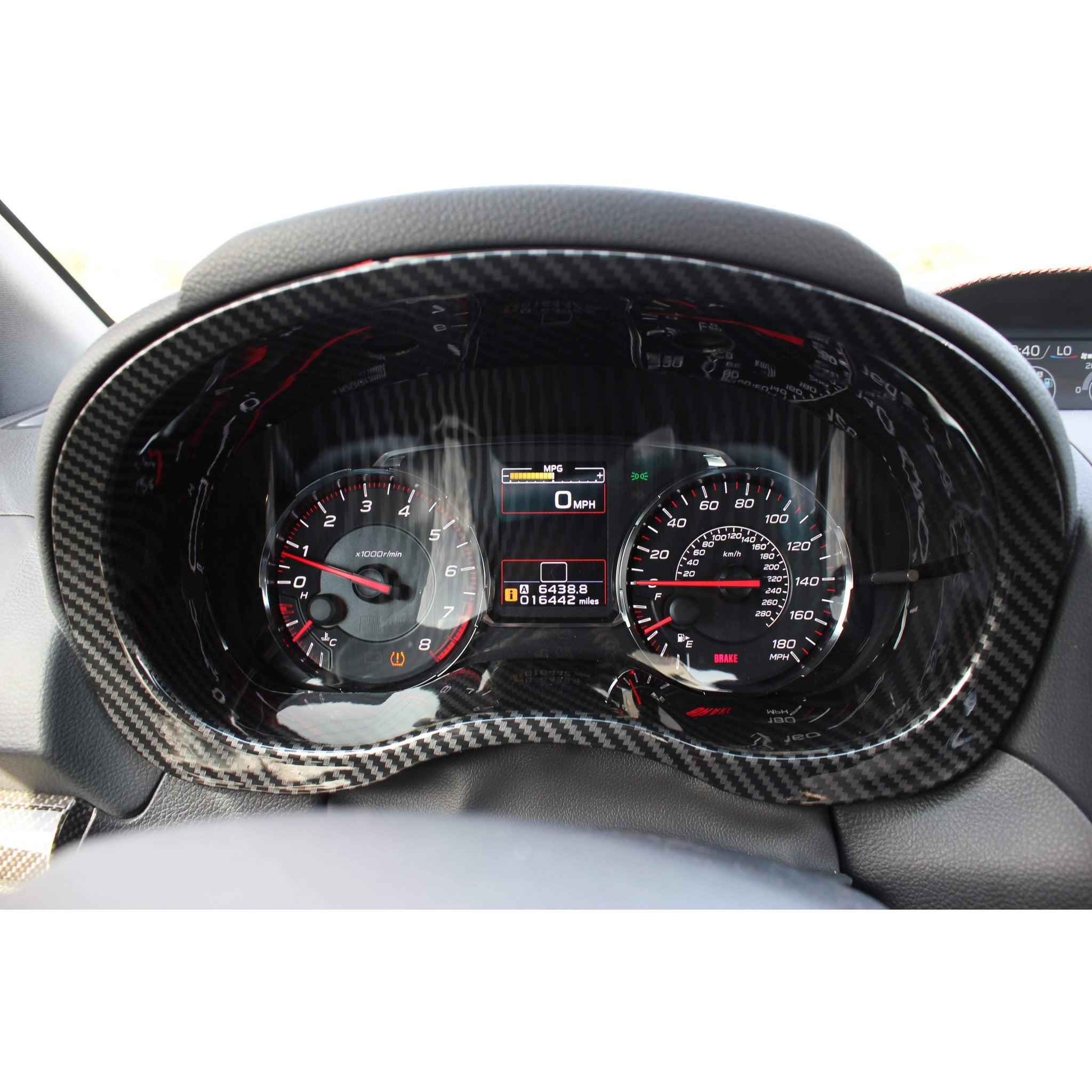 Noble Gloss Carbon Fiber Design Subaru Speedometer Cluster Trim WRX / STI 2015-2021