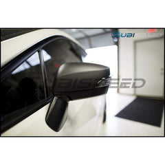 OLM S-line Dry Carbon Fiber Mirror Covers Subaru WRX / STI 2015-2021 with turn signal holes