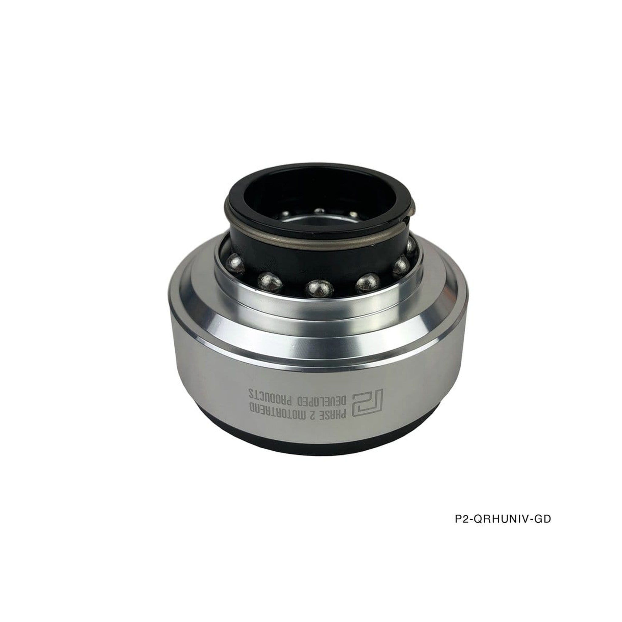 P2M GEN 1 Steering Wheel Hub Quick Release Black w/ Silver Ring - Universal