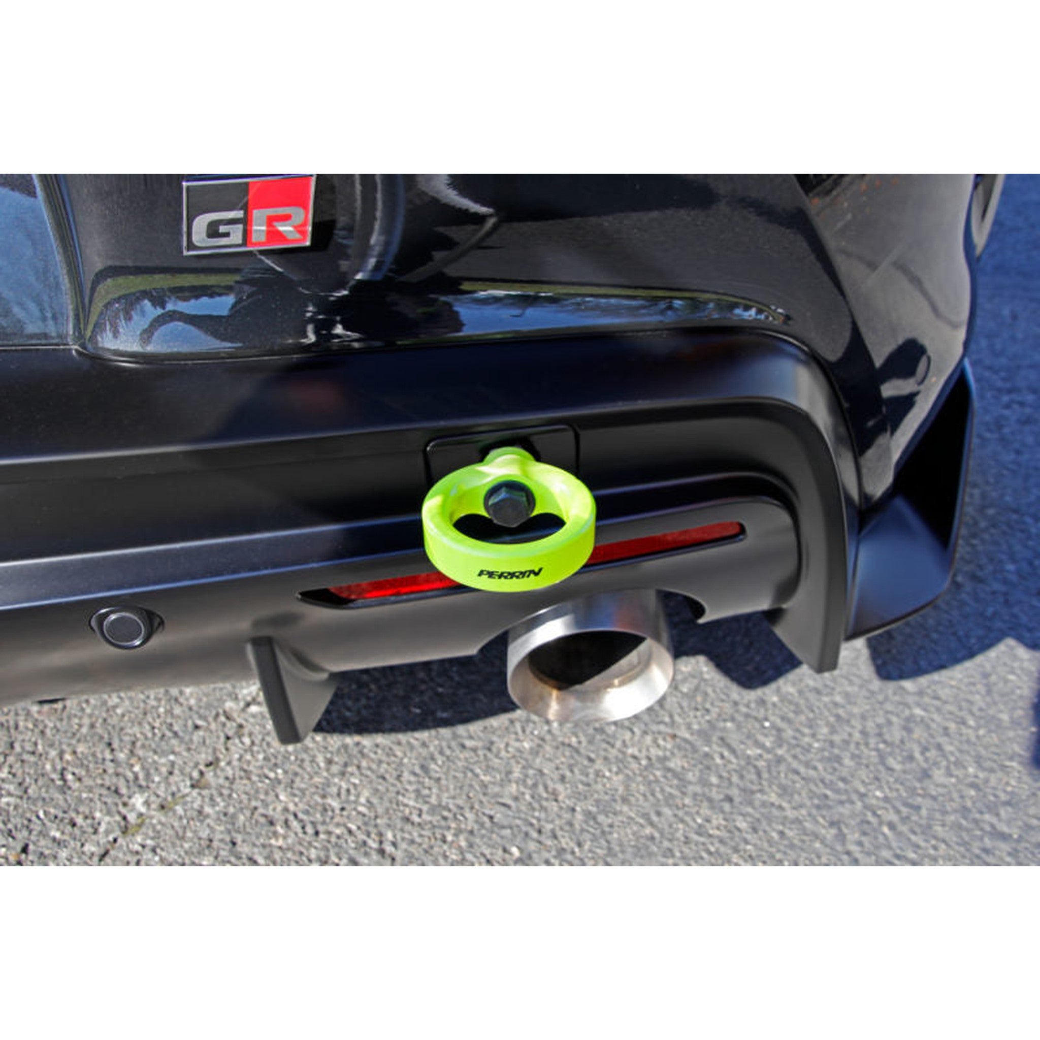 Perrin Rear Tow Hook Kit Neon Yellow Toyota Supra 2020-2022 | PTP-BDY-250NY