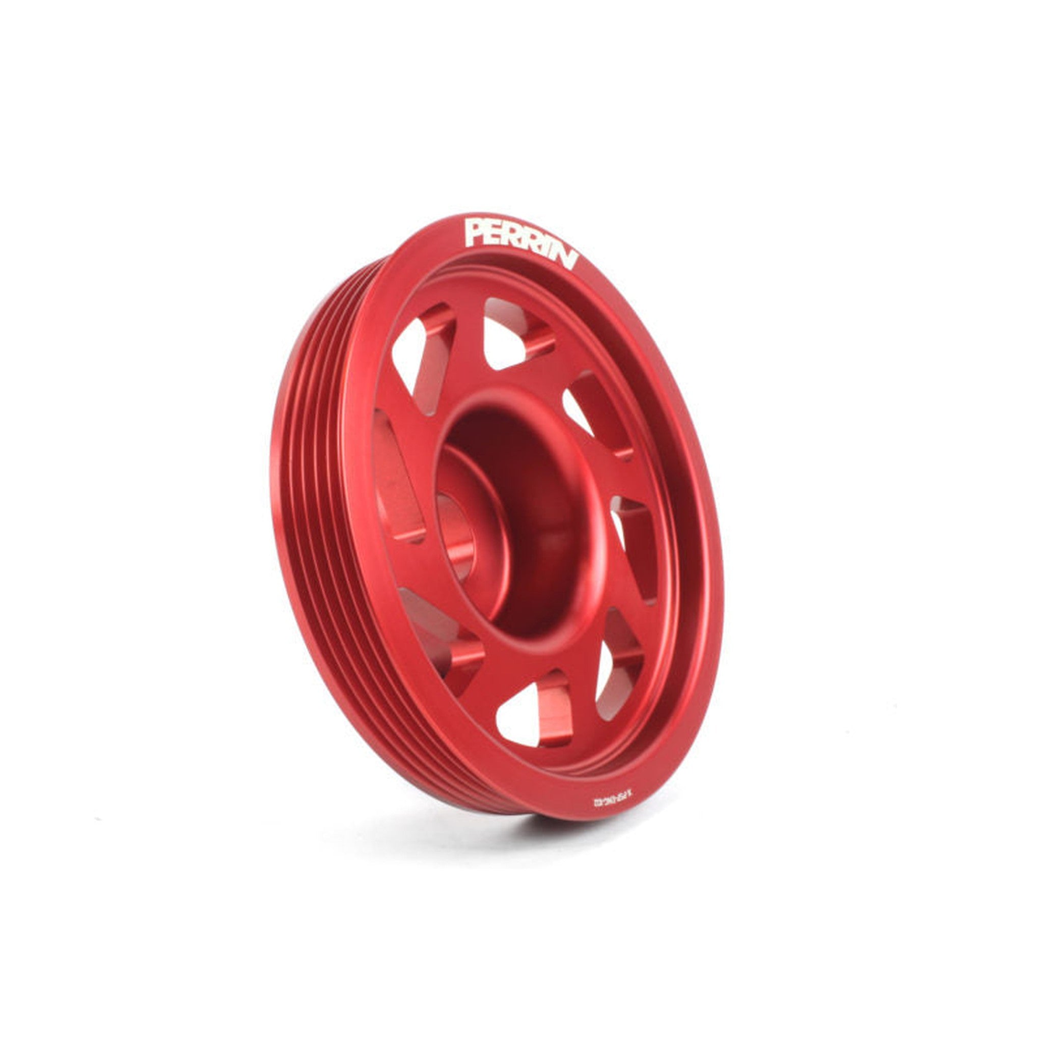 Perrin Red Lightweight Crank Pulley w/o AC 2002-2014 Subaru WRX / 2004-2021 STI | PSP-ENG-102RD