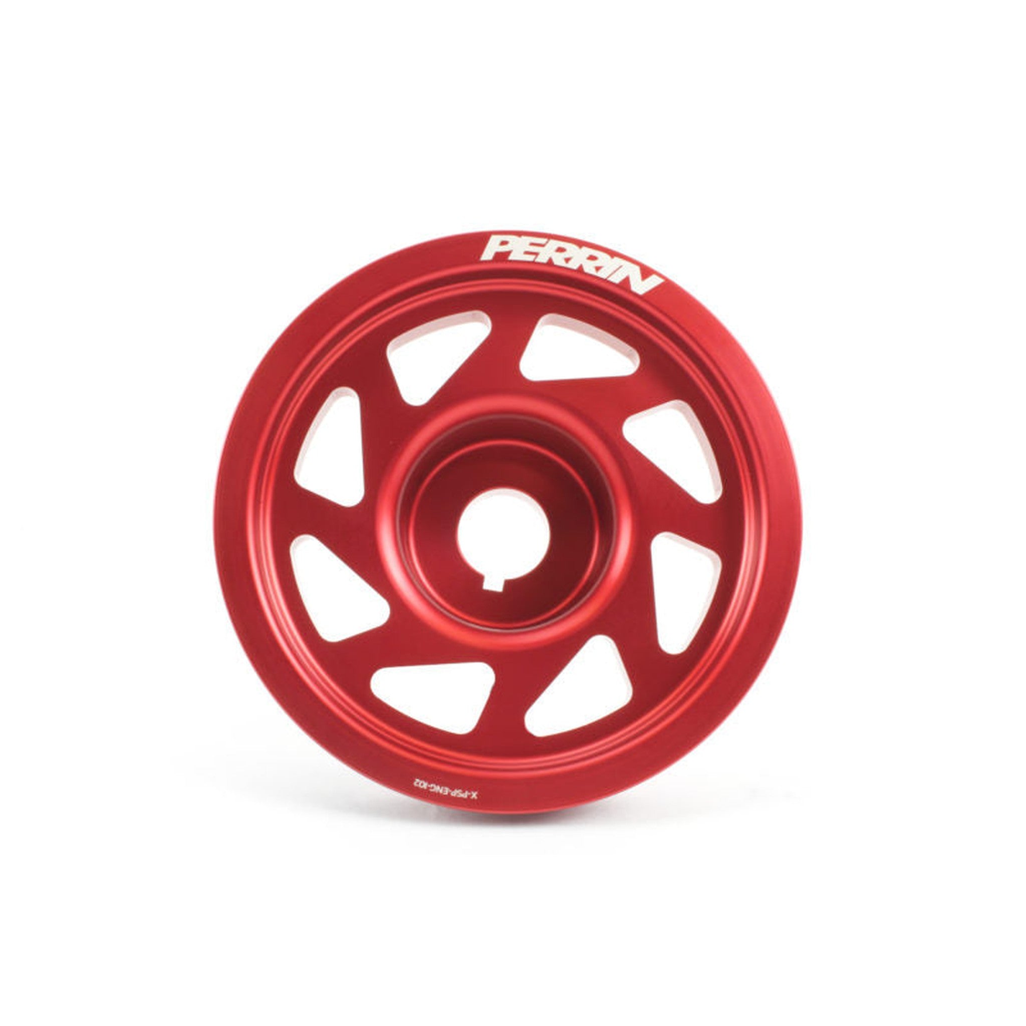 Perrin Red Lightweight Crank Pulley w/o AC 2002-2014 Subaru WRX / 2004-2021 STI | PSP-ENG-102RD