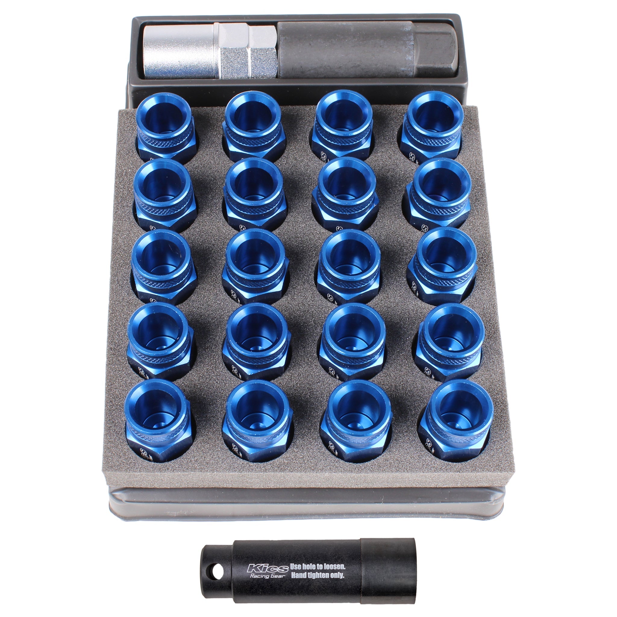 Project Kics Leggdura Racing Shell Closed-End Look Lug Nut 53mm 12X1.25 Set - Blue | WCL5313U