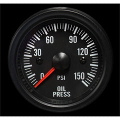 Prosport 2-1/16" Electrical Oil Pressure Gauge Clear Lens White LED