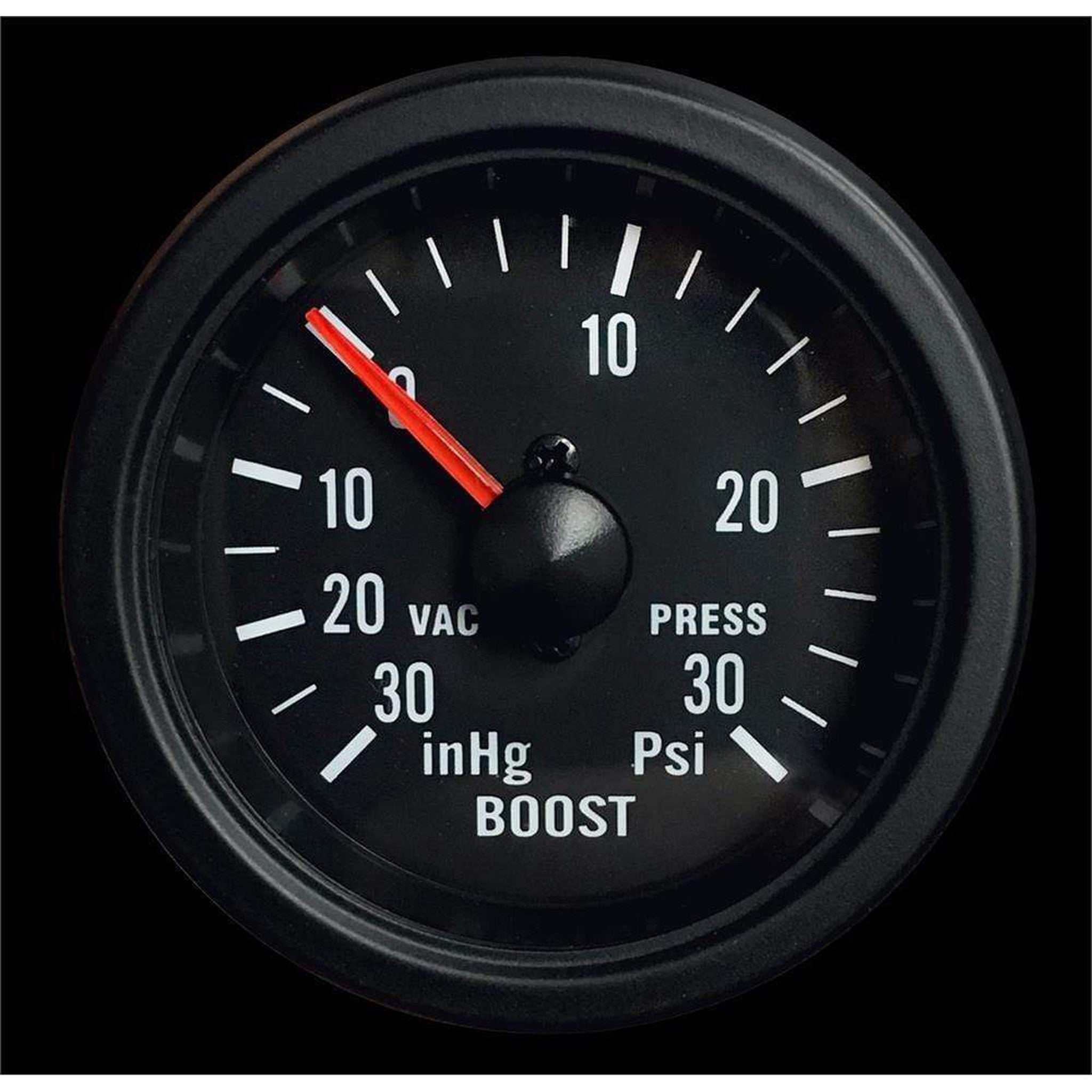 Prosport 2-1/16" Mechanical Boost Gauge Clear Lens White LED