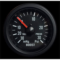 Prosport 2-1/16" Mechanical Boost Gauge Clear Lens White LED
