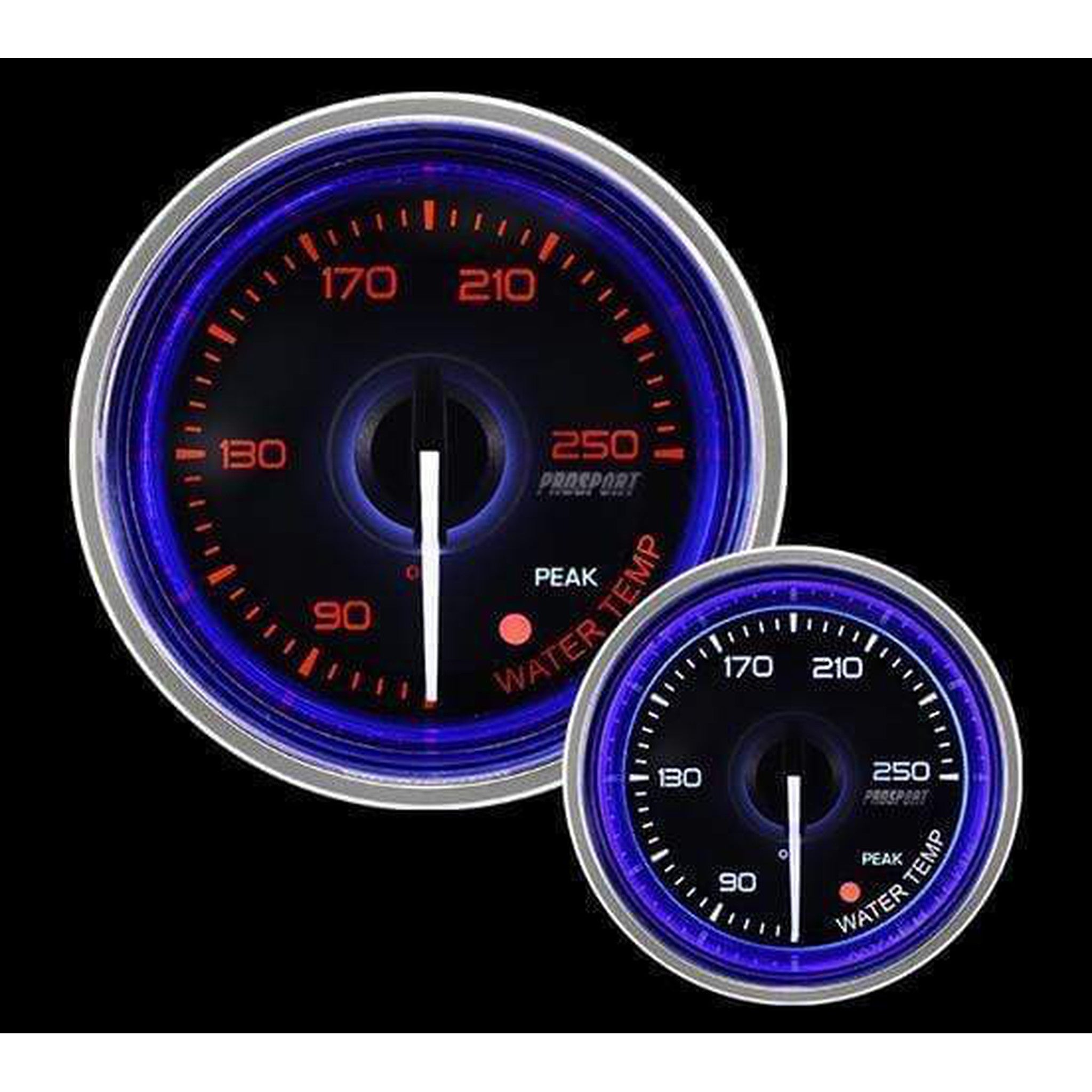 Prosport 52mm Crystal Blue/White Water Temperature Gauge