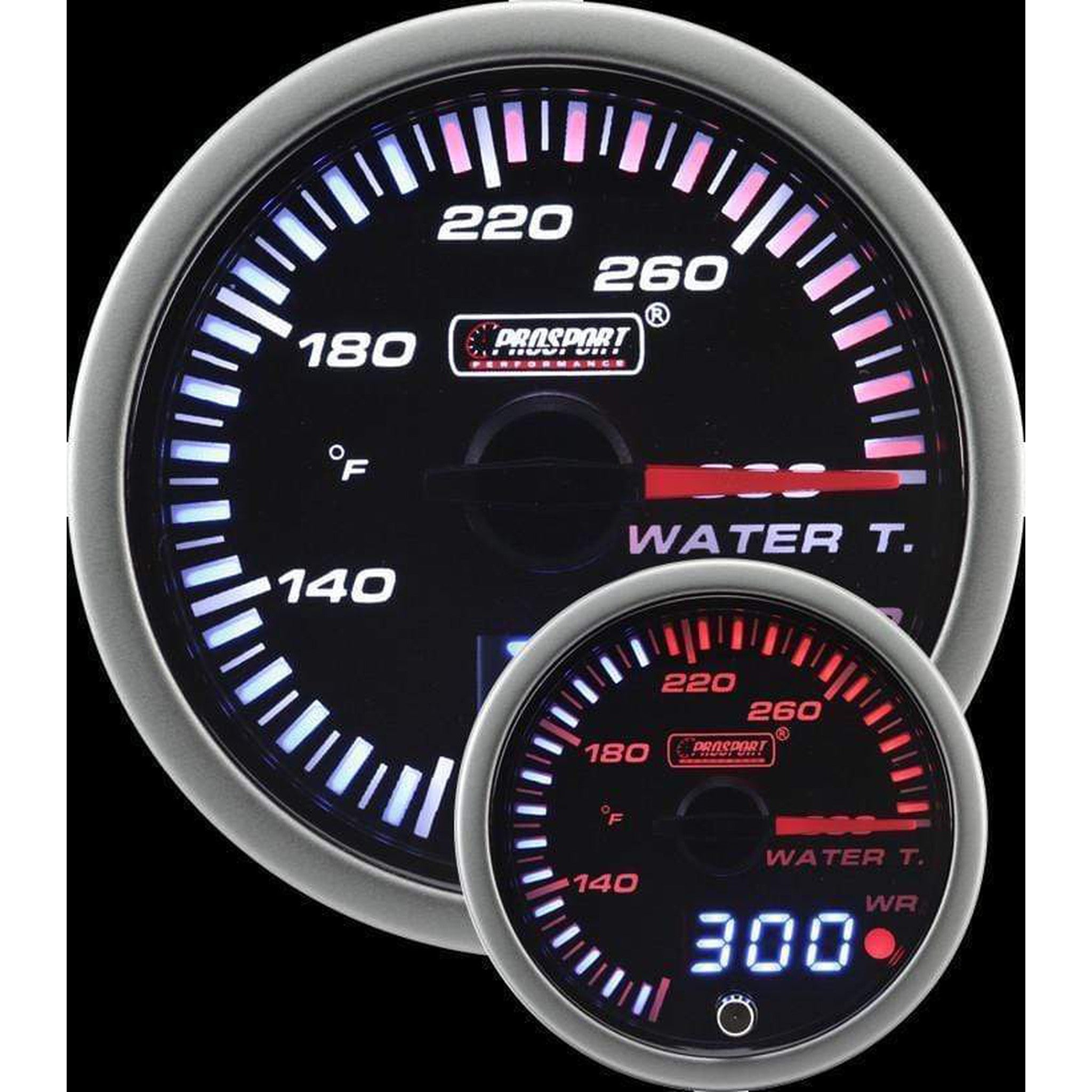  Water Temperature Gauge- Waterproof Electrical White LED  Performance Series 52mm (2 1/16) : Automotive