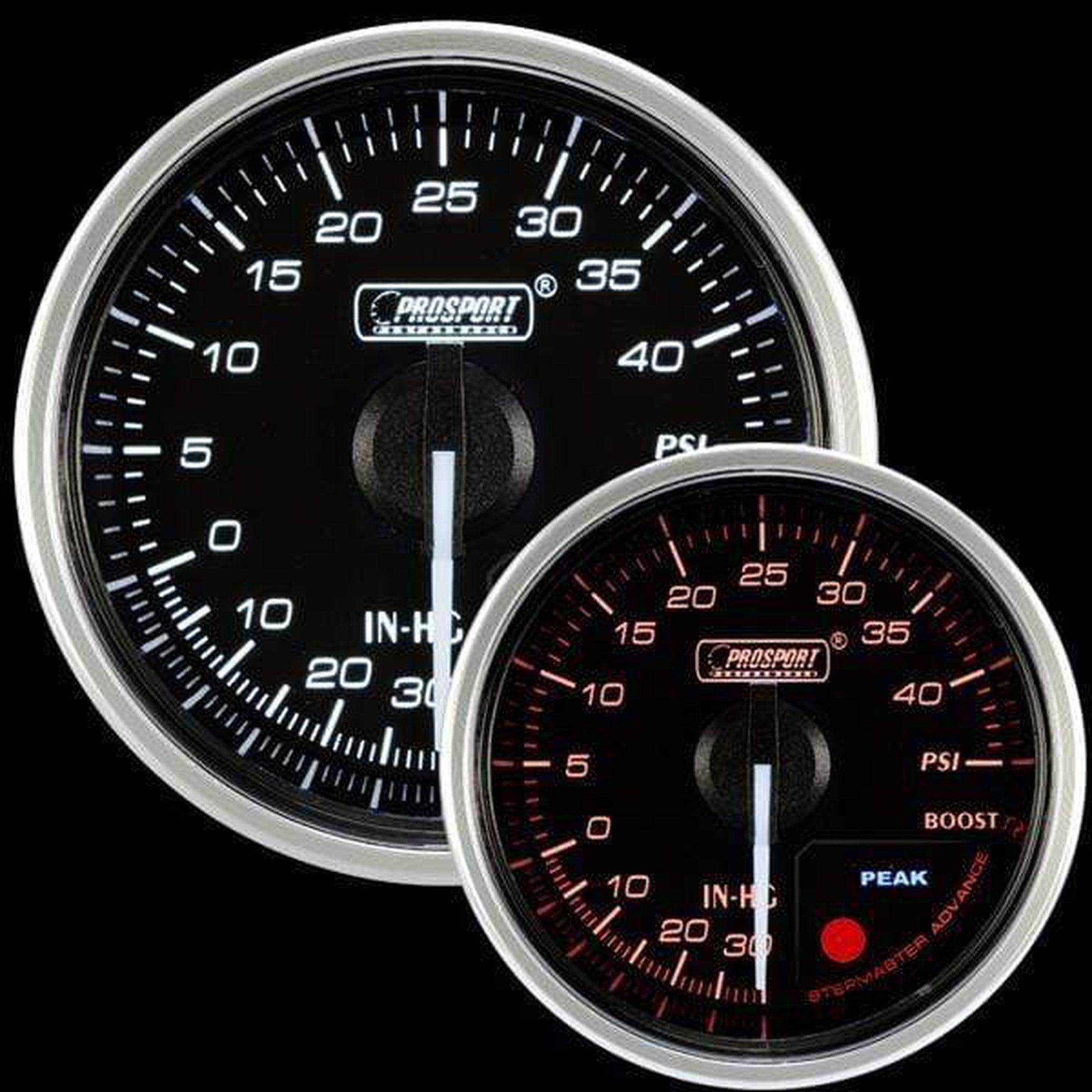 Prosport 52mm Supreme Series Electrical Boost Gauge - Amber/White