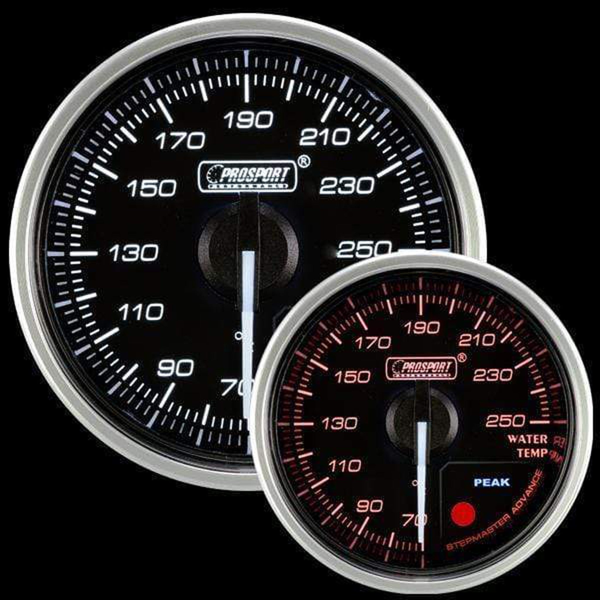 Prosport 52mm Supreme Series Electrical Water Temperature Gauge - Amber/White