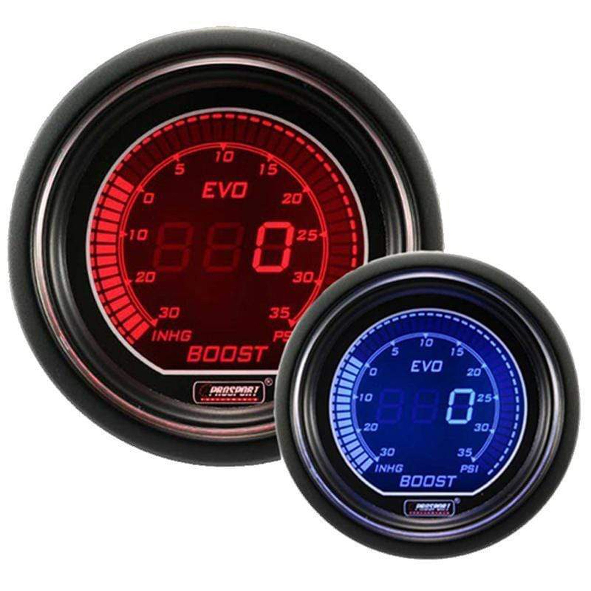 Prosport Evo Electrical Boost Gauge - Red/Blue