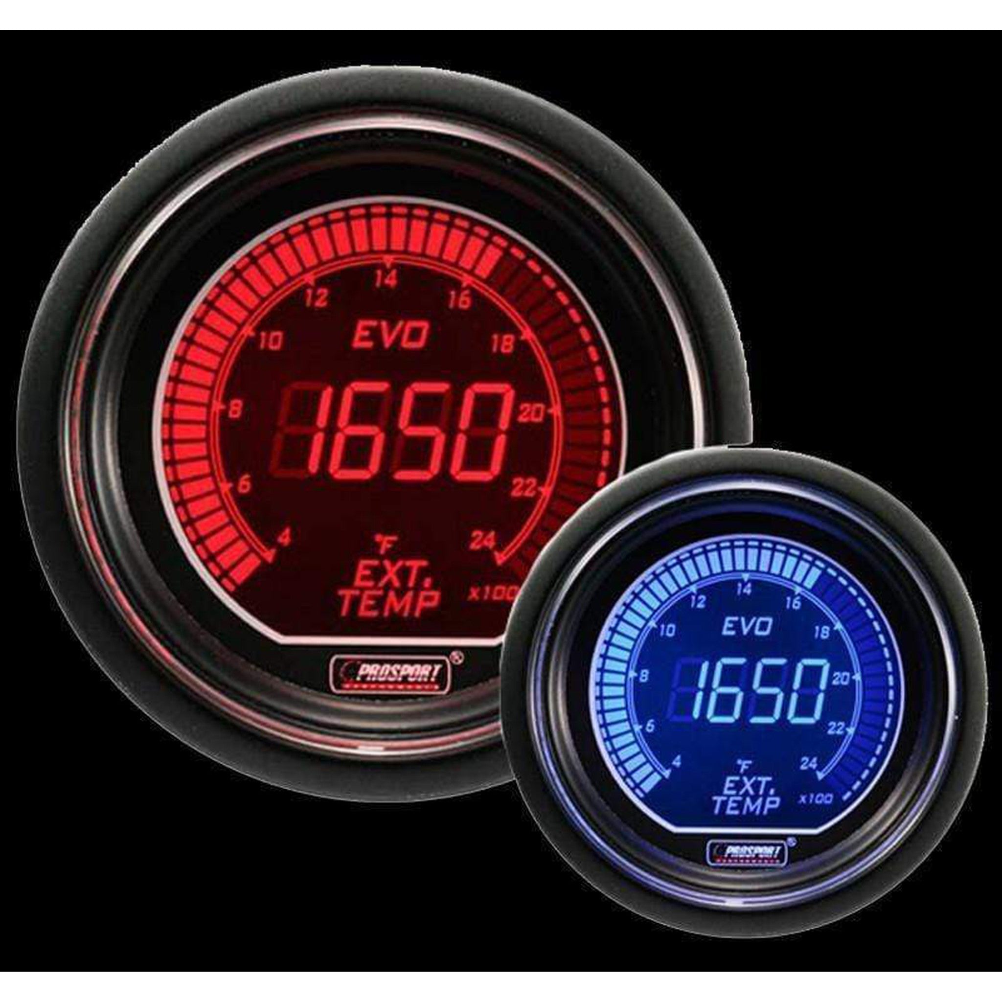 Prosport Evo Electrical Exhaust Gas Temperature Gauge - Red/Blue