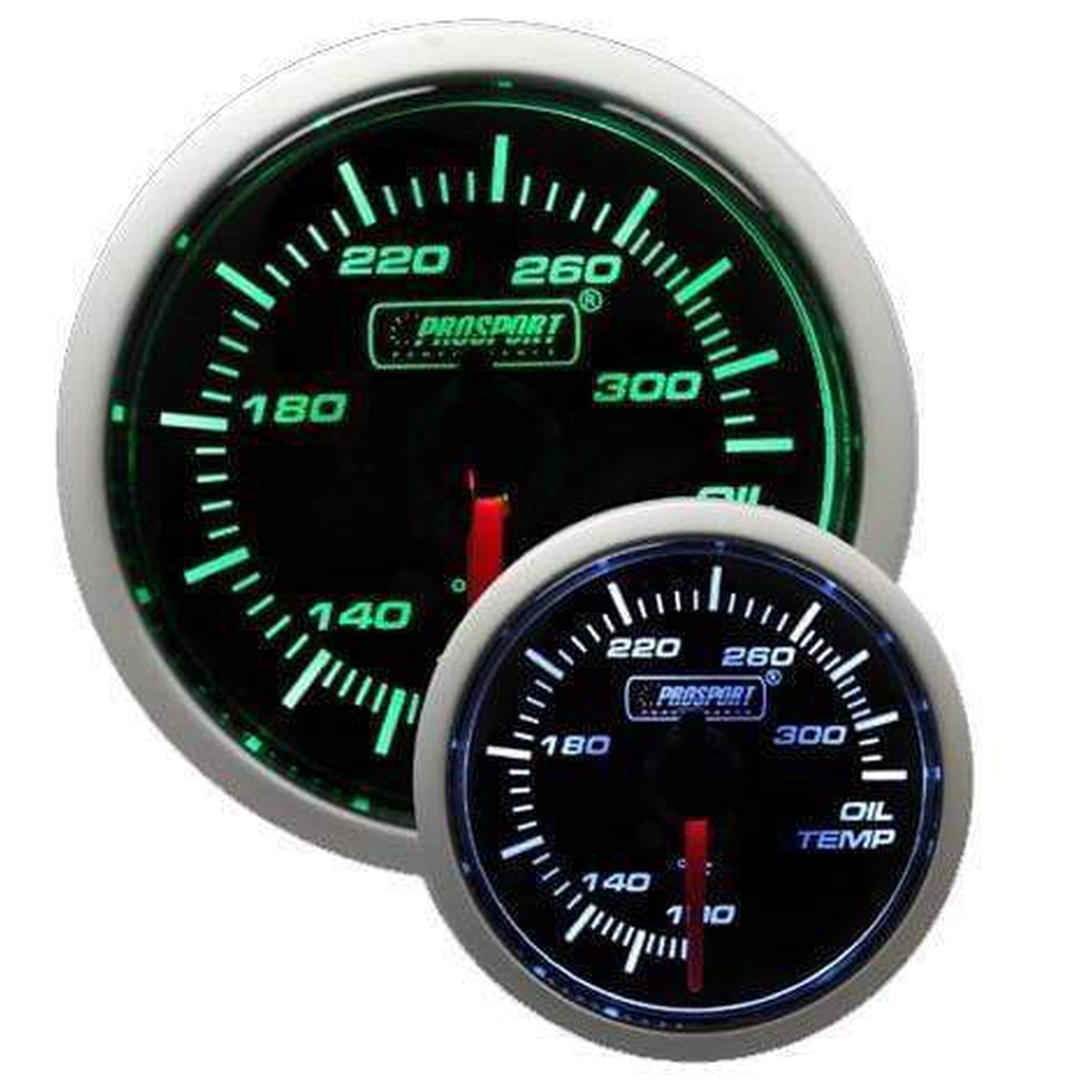Prosport Performance 52mm Oil Temp Gauge - Green/White