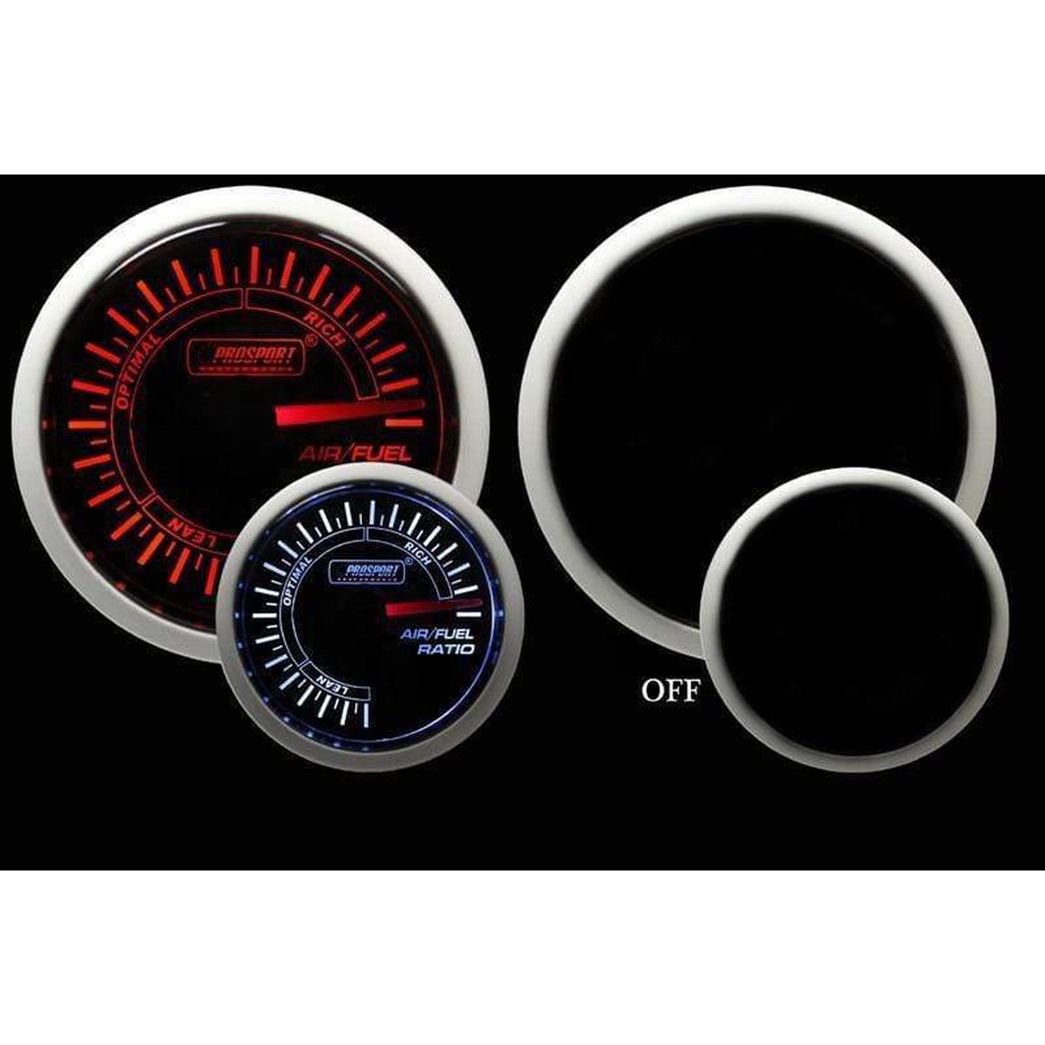 Prosport Performance Series 52mm Air Fuel Ratio Gauge - Amber / White