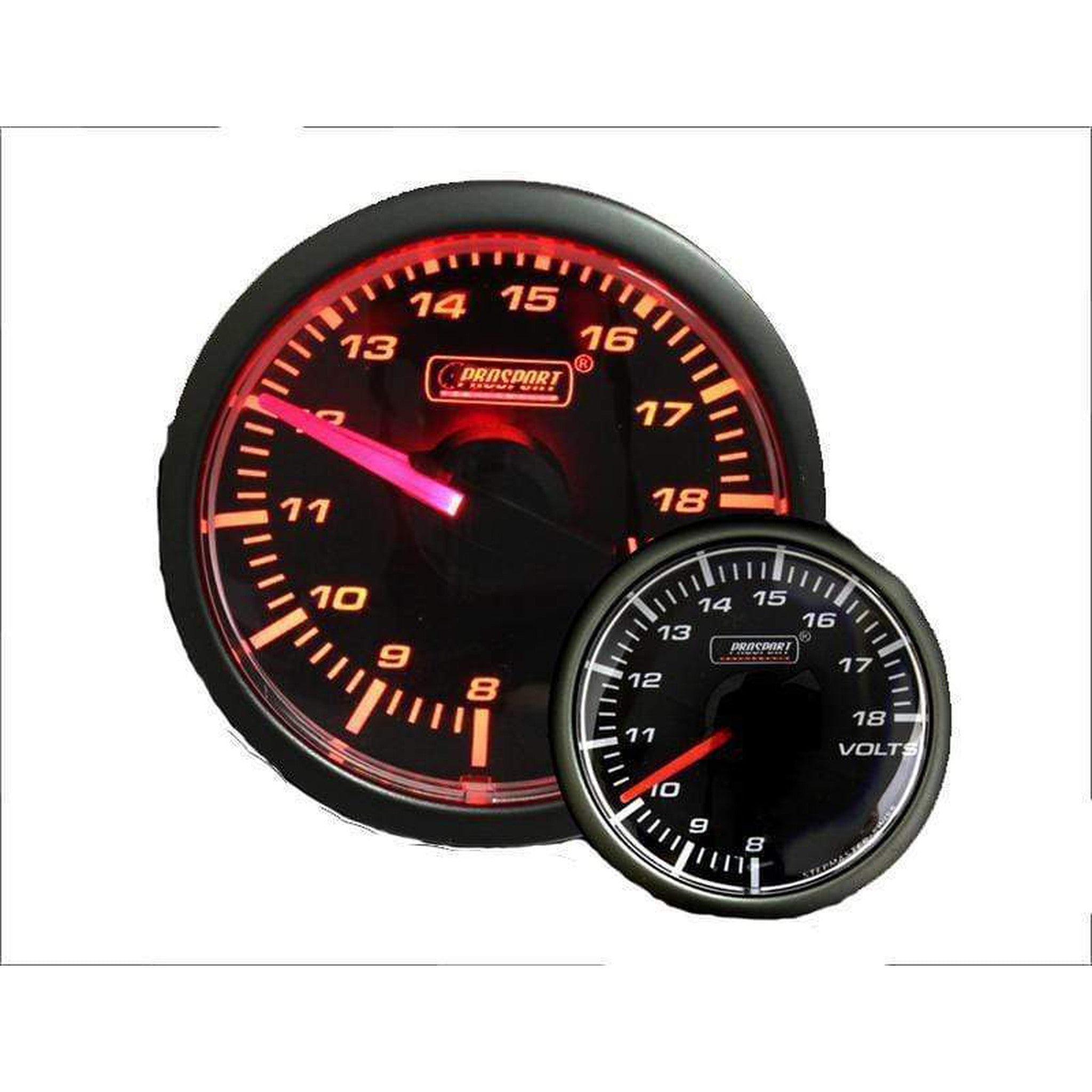Prosport Premium Clear Lens Series 45mm Volt Gauge - Amber