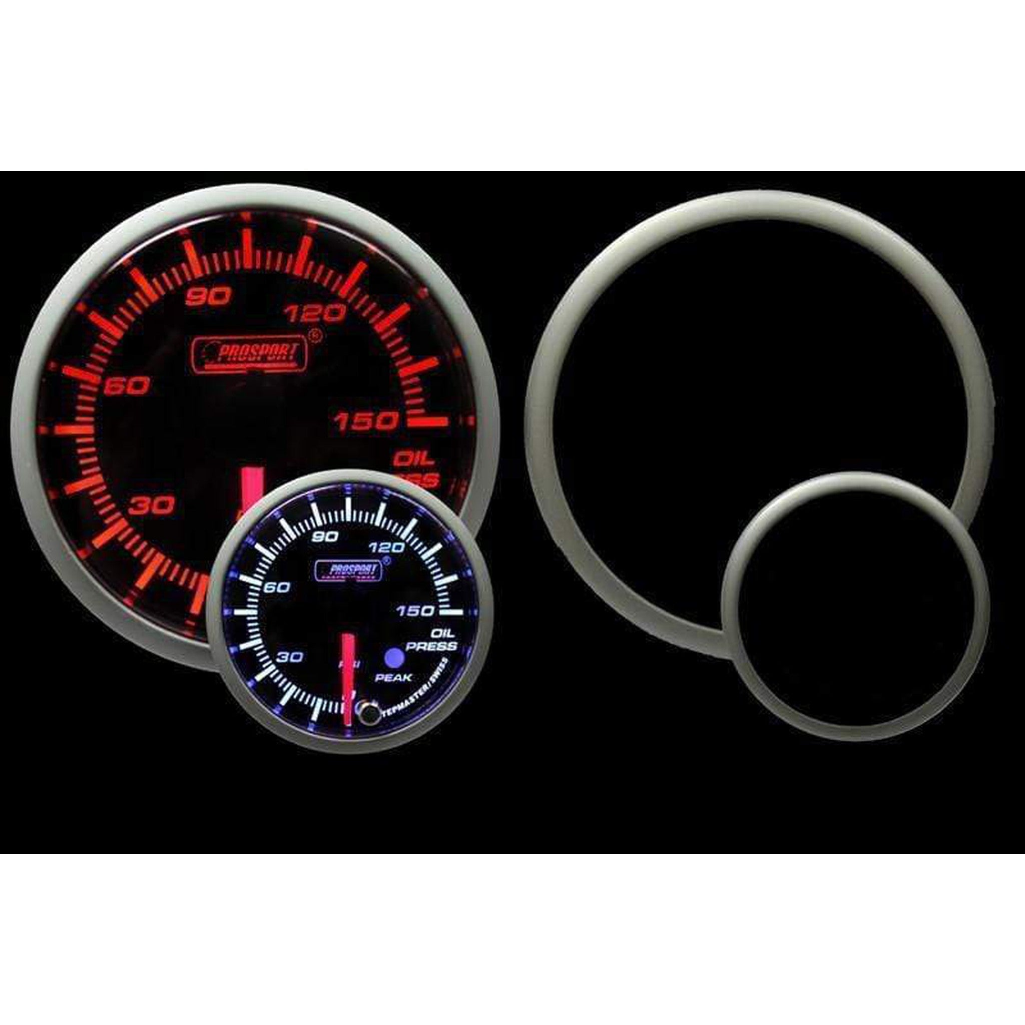 Prosport Premium Series 52mm Electric Oil Pressure Gauge - Amber/White